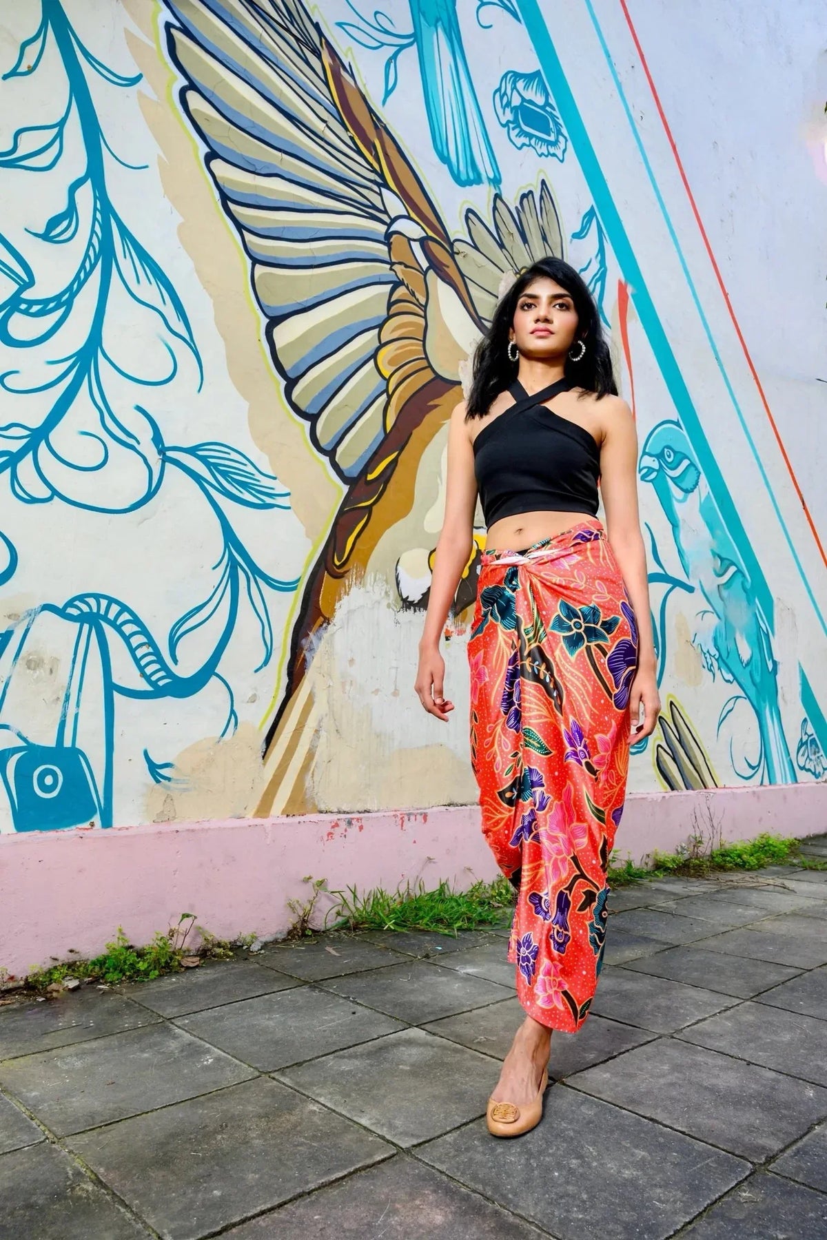 PHOTO PHACTORY | Jiwas Wrap Skirt | Singapore Girl Skirt | Red