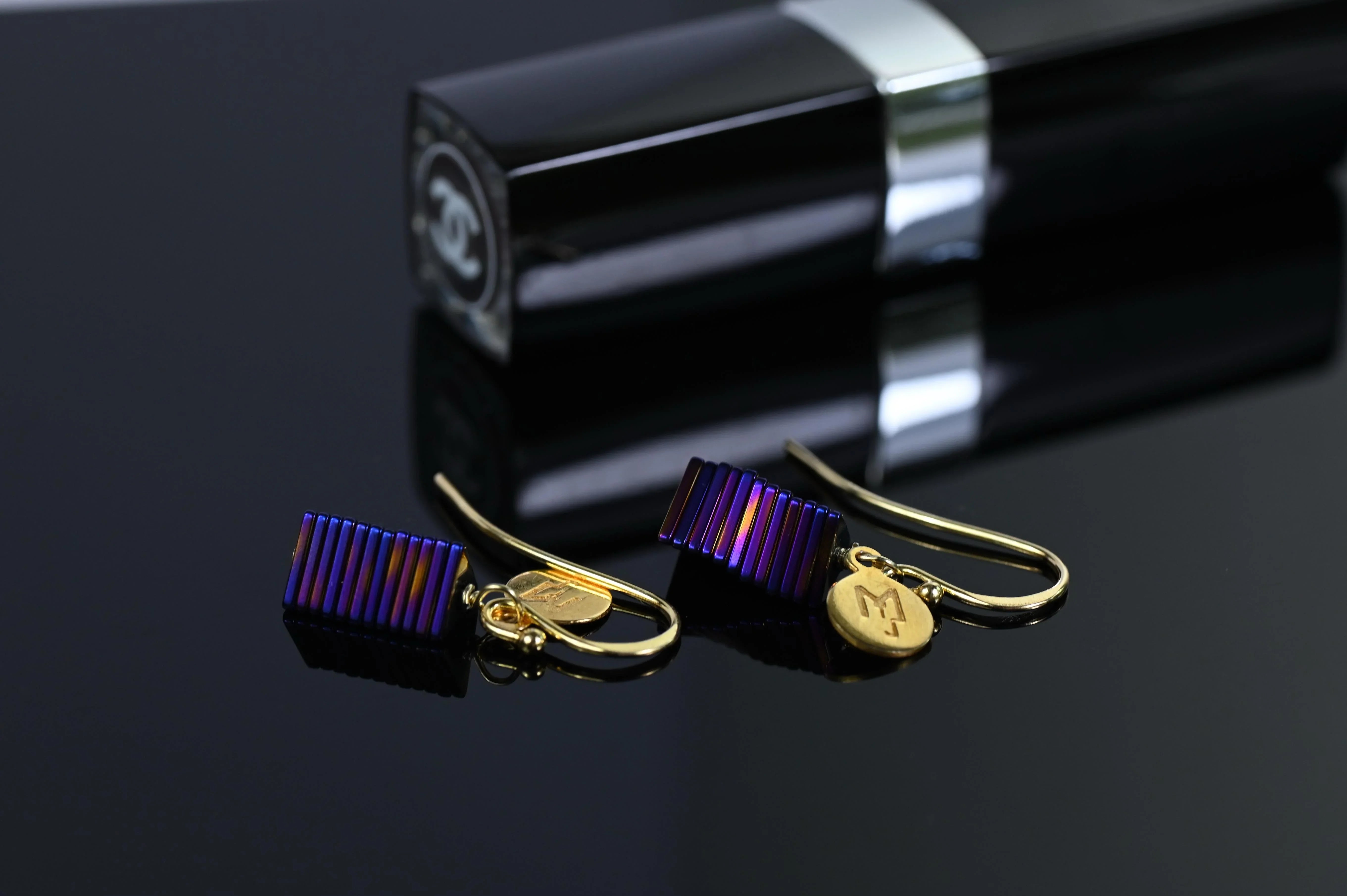 MARILYN TAN JEWELLERY | Electric Kinetic Hematite Hook Earrings