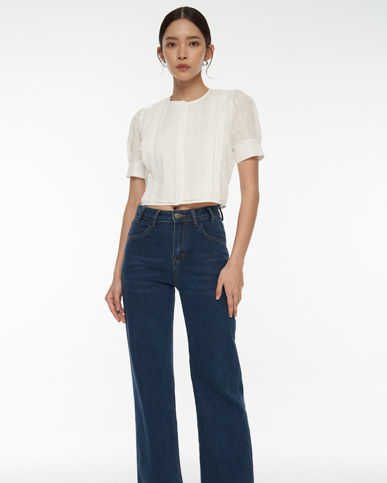 DRESSINGPAULA | Broderie Anglaise Short Sleeve Top