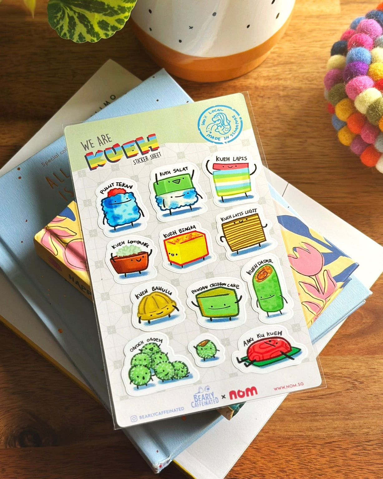 NOM | NOM x BearlyCaffeinated Breakfast Set And Kueh Sticker Sheet