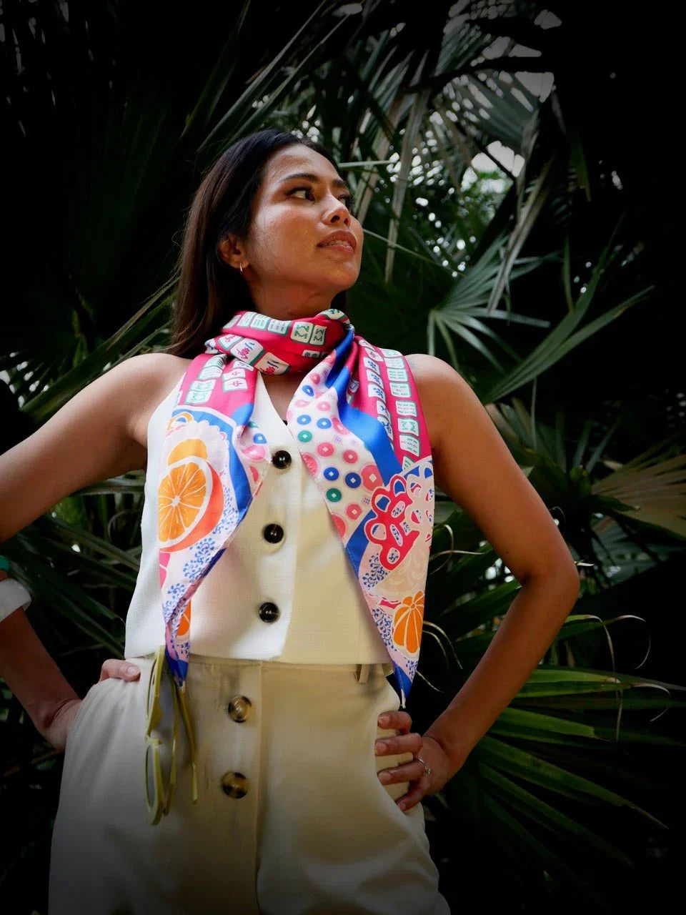 BINARY STYLE | Aunty's Winning Hands Premium Silk Scarf