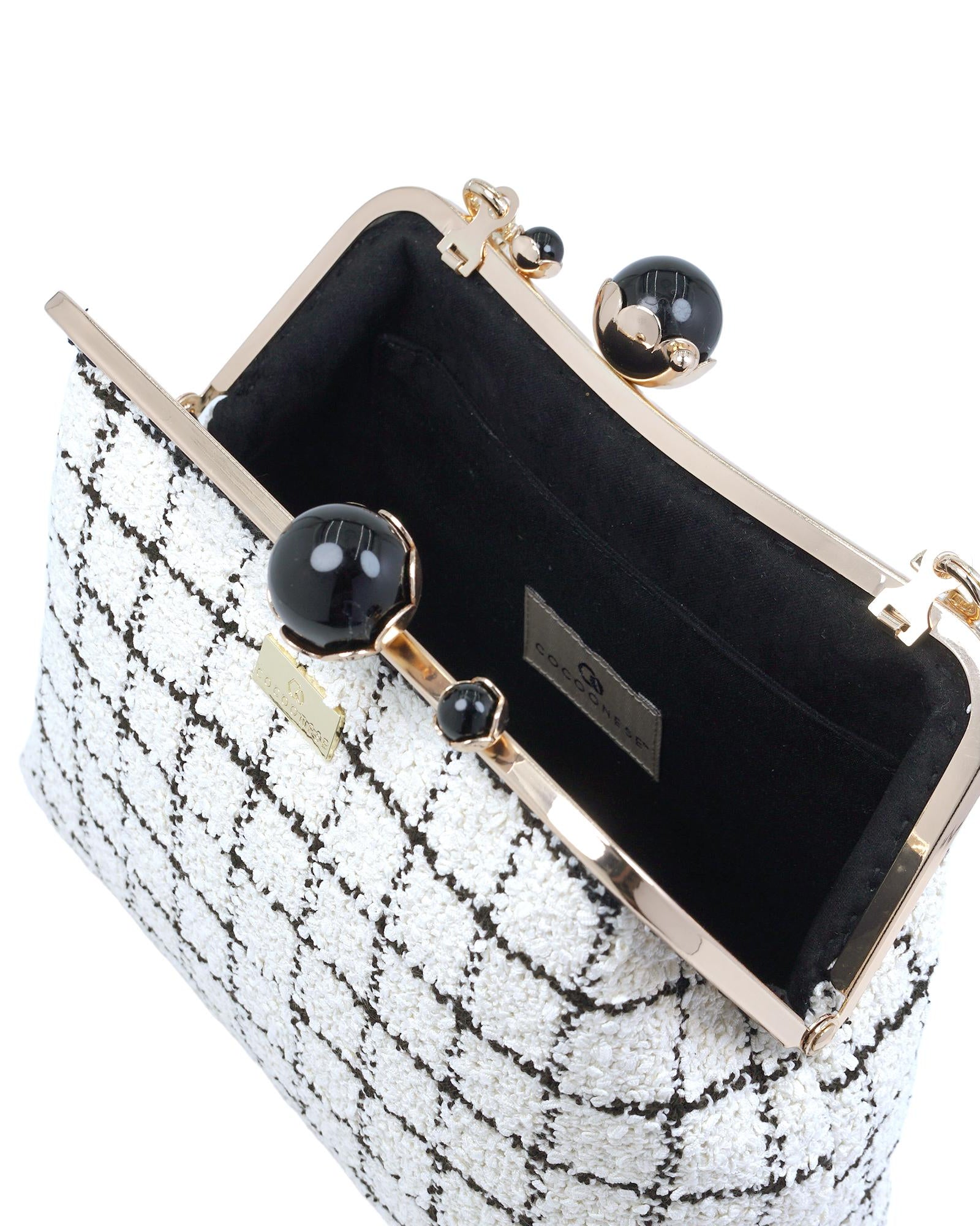 COCOONESE | Acrylic Chain Tweed Shoulder Bag - Regal Mosaic