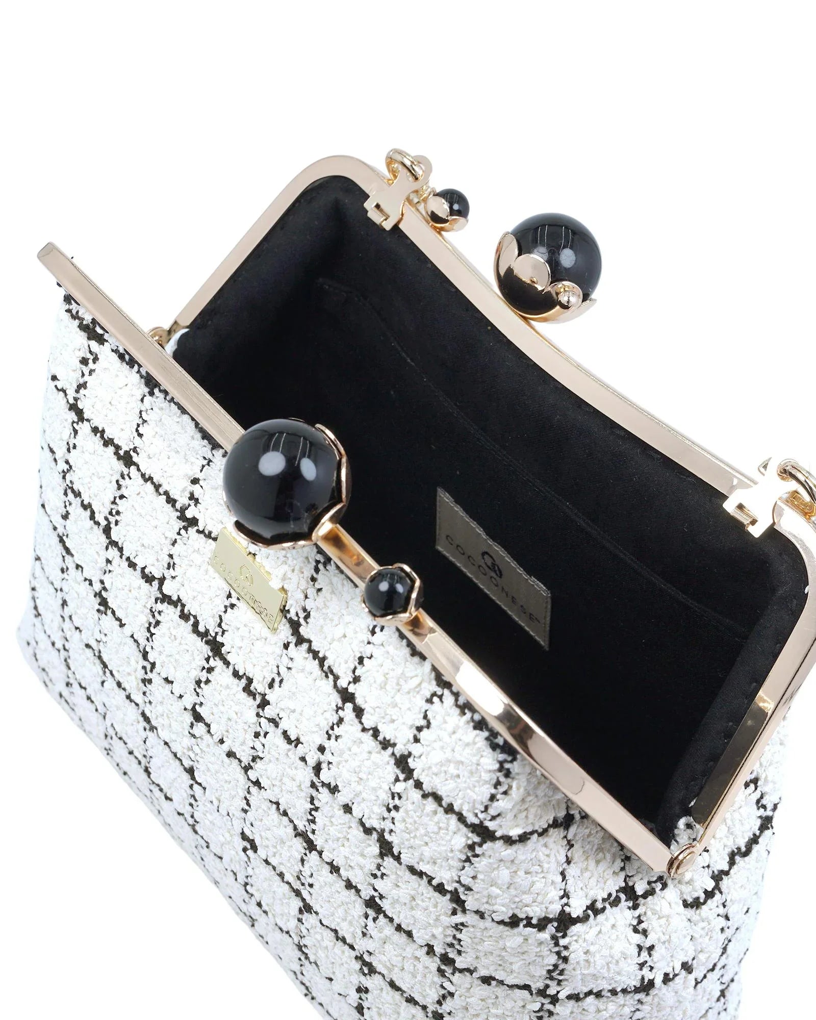 COCOONESE | Acrylic Chain Tweed Shoulder Bag - Regal Mosaic