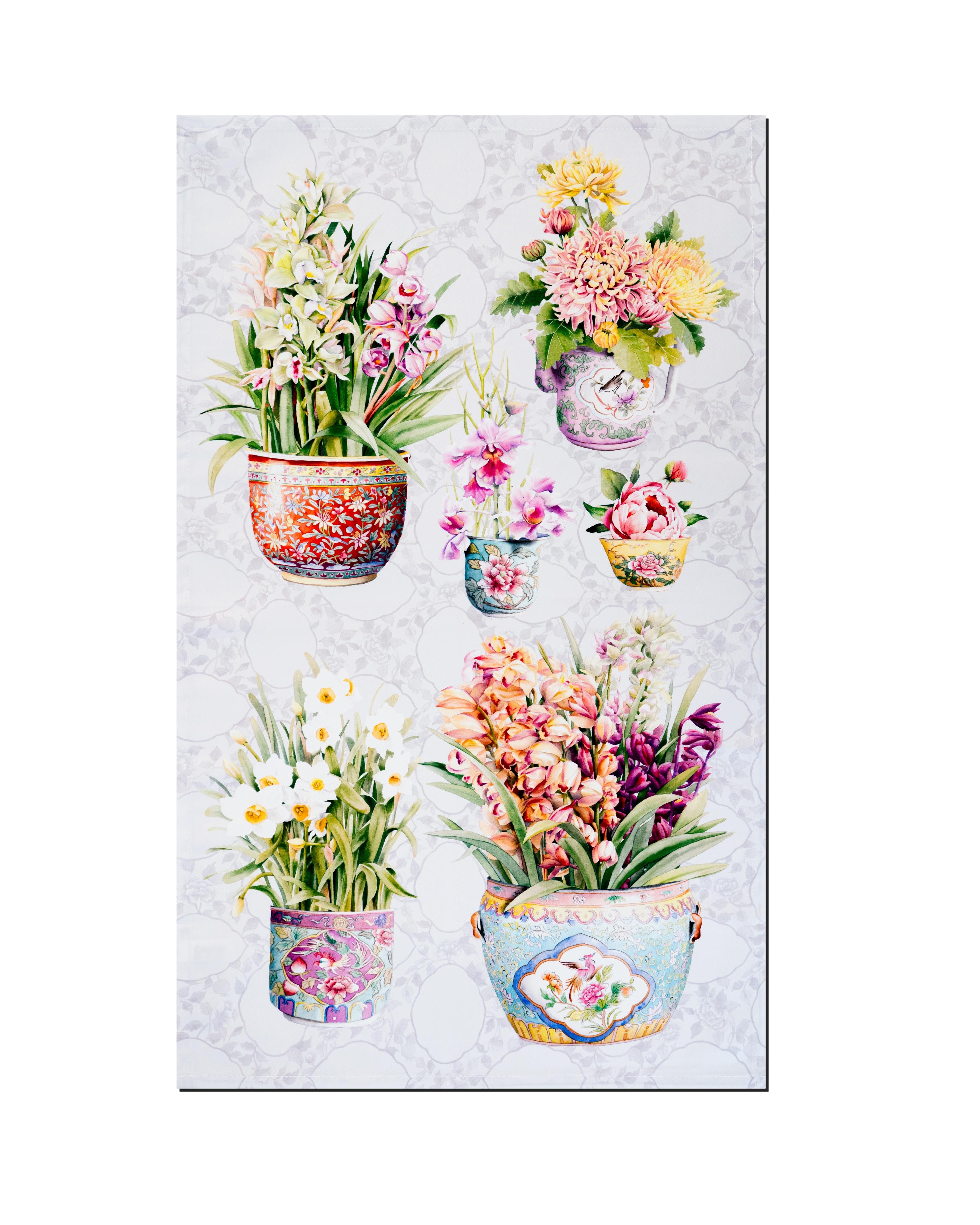 SINGLAPA | Peranakan Porcelain With Flowers Tea Towel