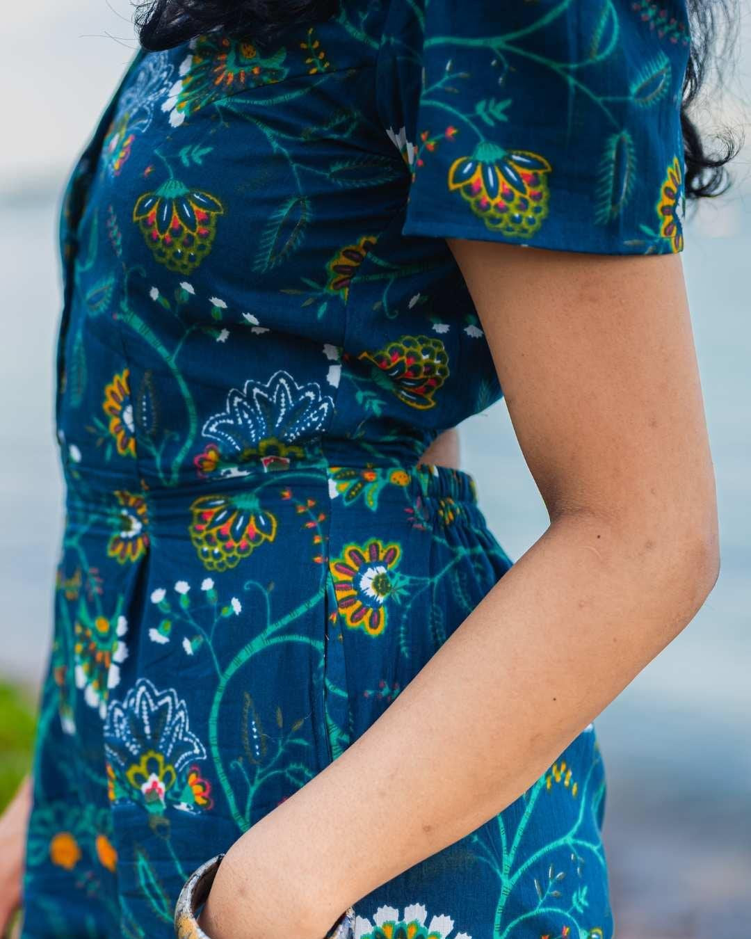 NIMBU | Calypso Women's Jumpsuit In Forest Blue