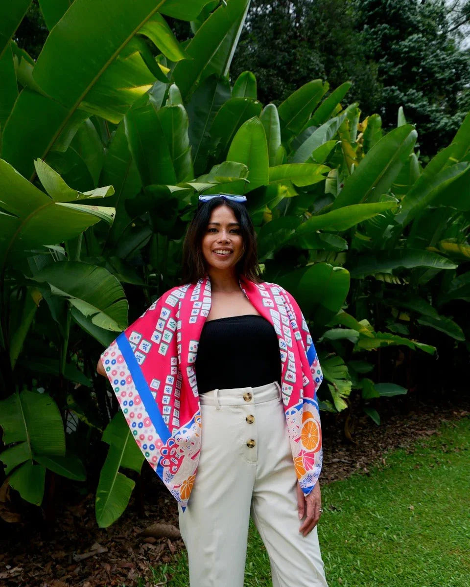 BINARY STYLE | Aunty's Winning Hands Premium Silk Scarf