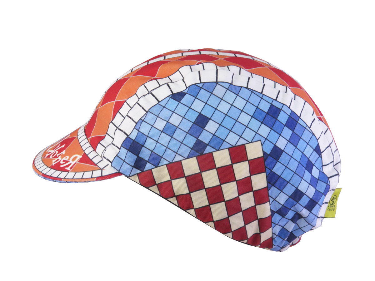 A DESIGN BY TAKACHYA | Cycling Cap - Lepak Checkered Brown Blue
