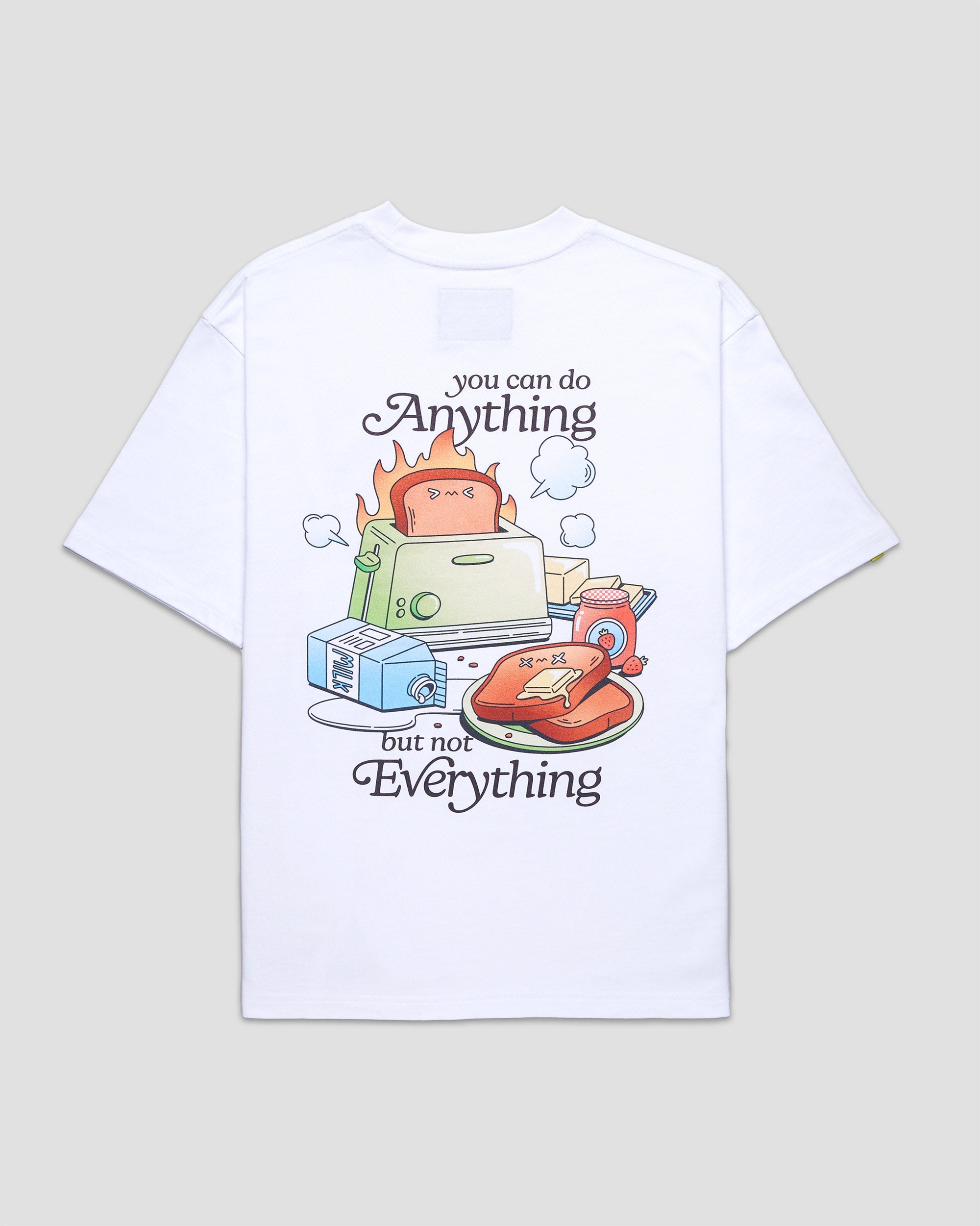 TALKING TOES | Burnout Toast Oversized Tee - White