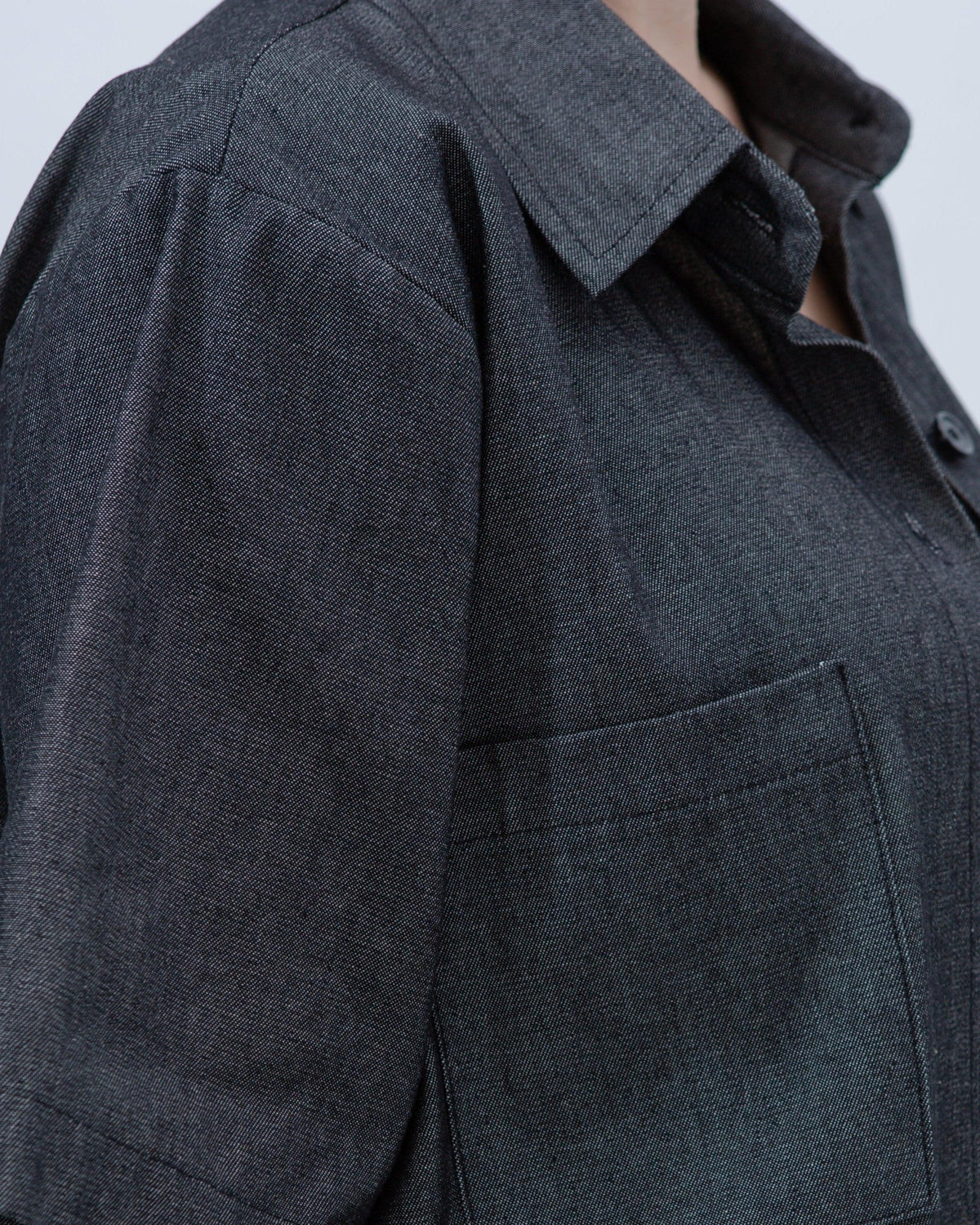 SAERO COLLECTIVE | Denim Short Sleeve Shirt | Black