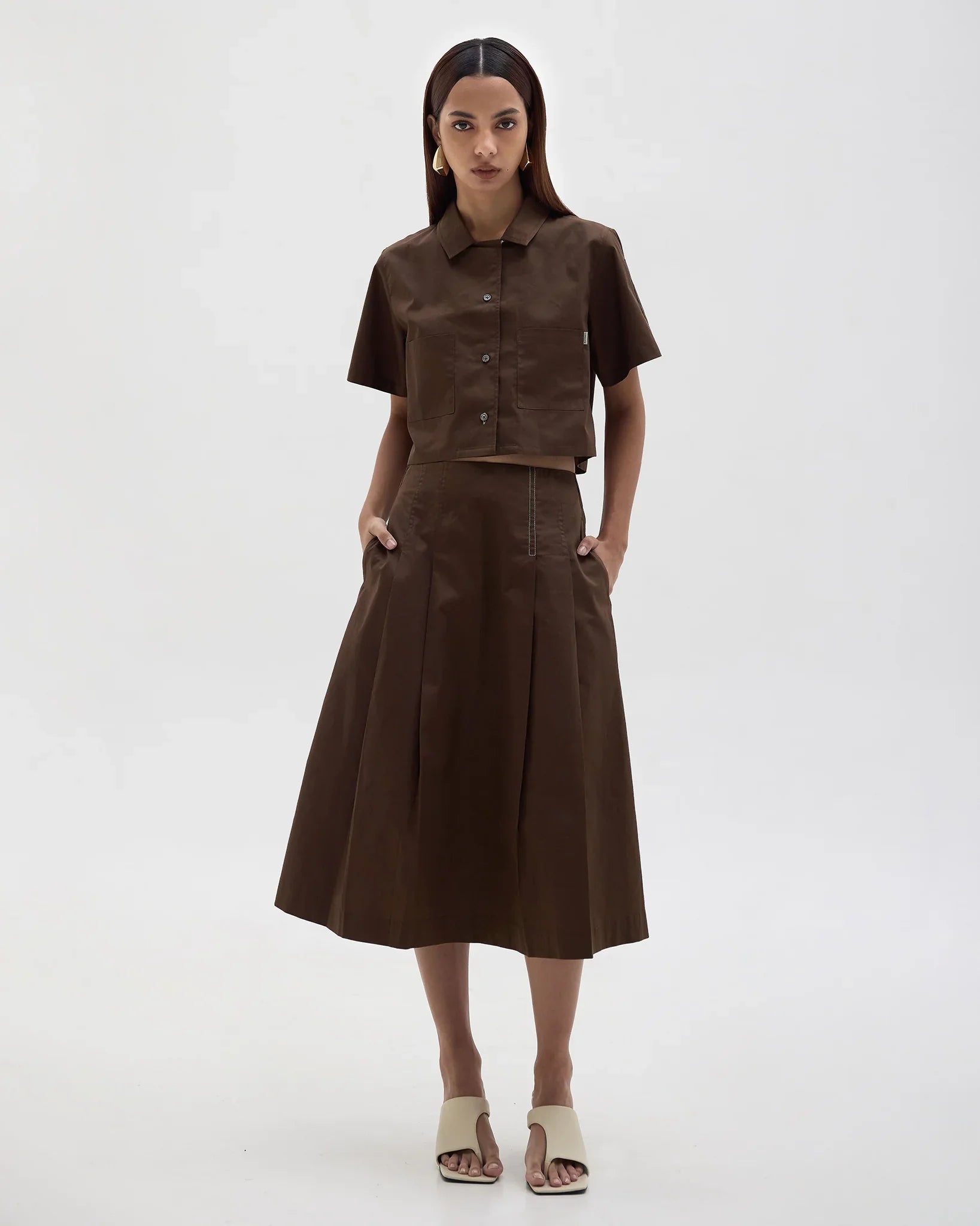 ROCK DAISY | Lucia Organic Cotton Pleated Flare Skirt