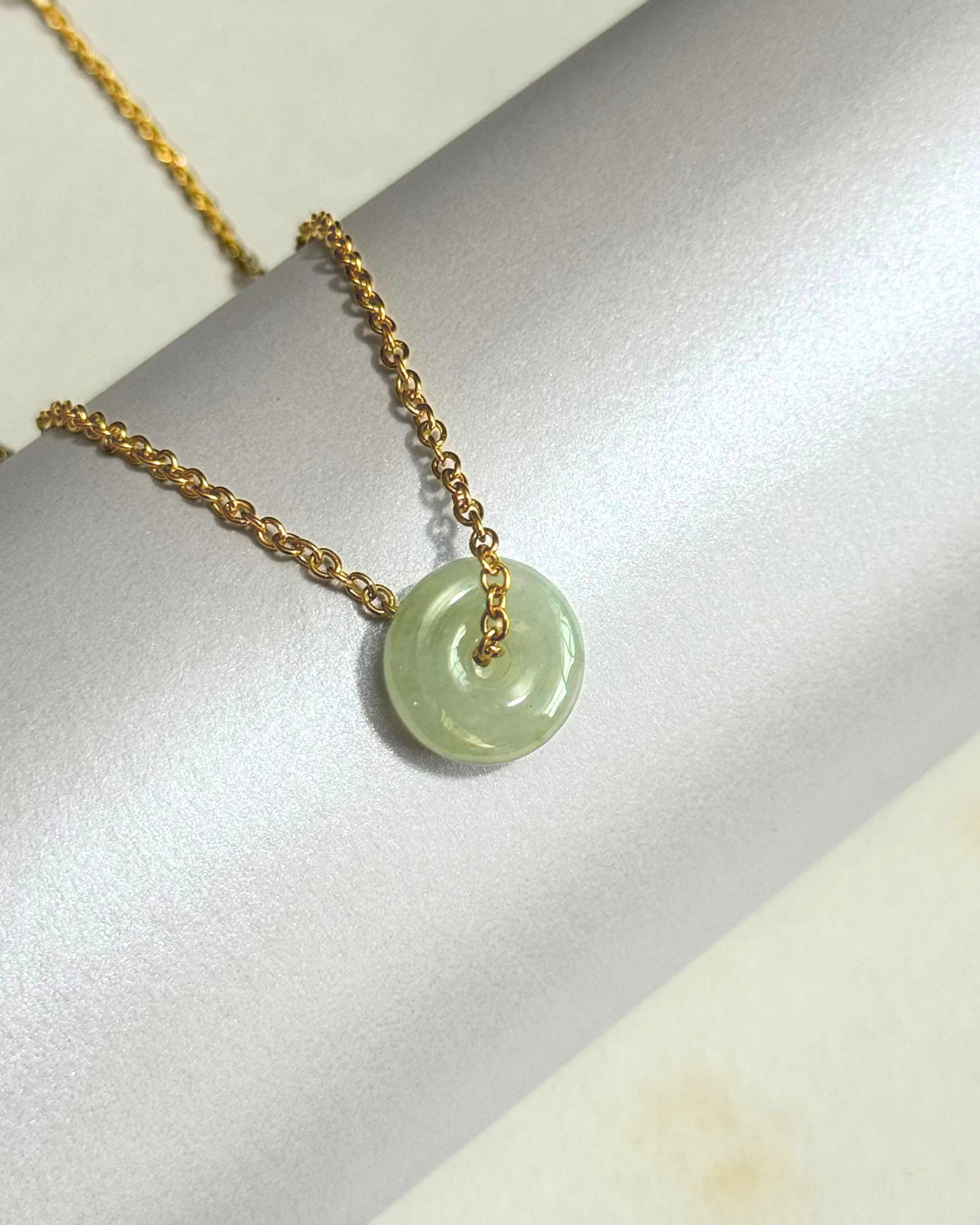 THE ANTECEDENT STORE | N - Dainty Burmese Jade Donut Necklace