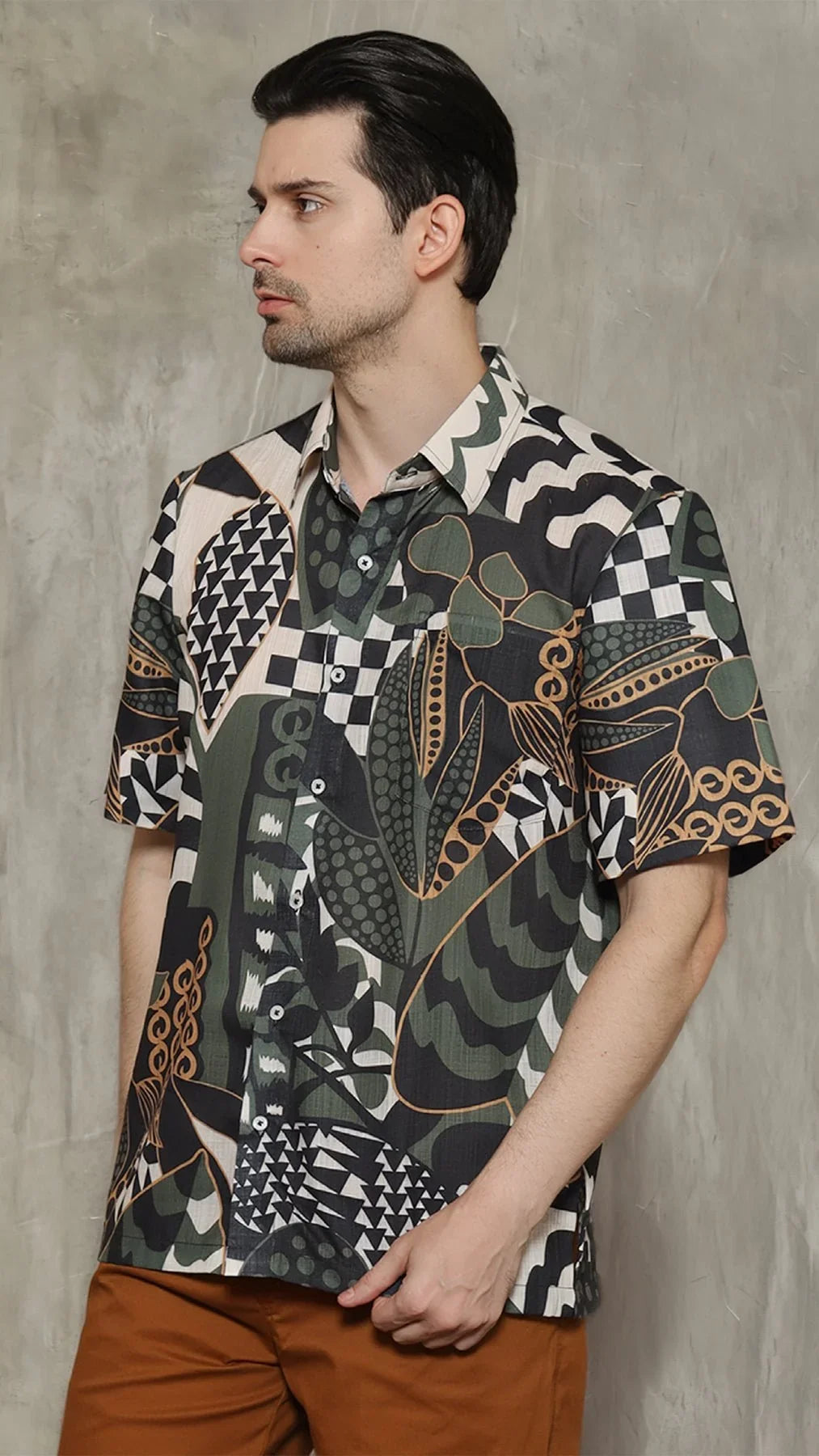 KANZI COLLECTION | Geometric Botanical Shirt