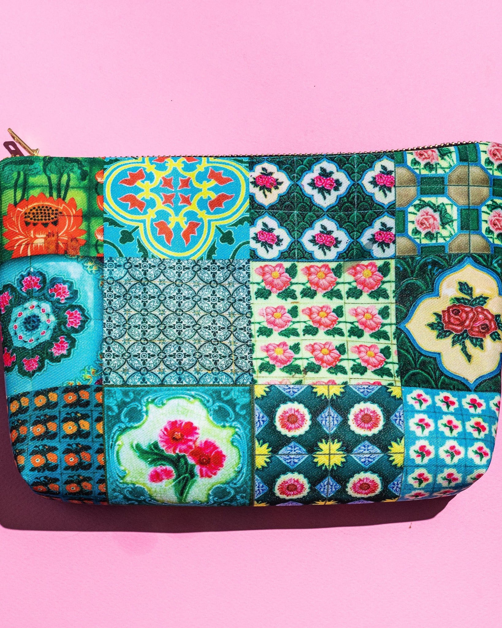 PHOTO PHACTORY | Peranakan Tiles Design Travel Pouch | Emerald