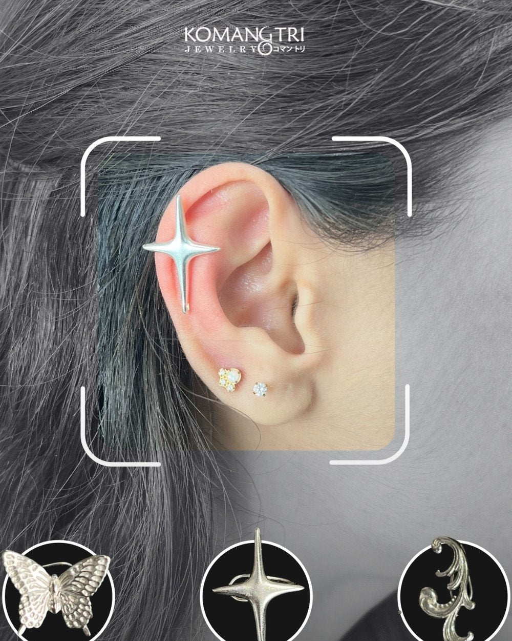 CREATIVE JEWELLERY STUDIO | Gold/Silver Plated Bali Brass Earcuff | Komang Tri Jewelry