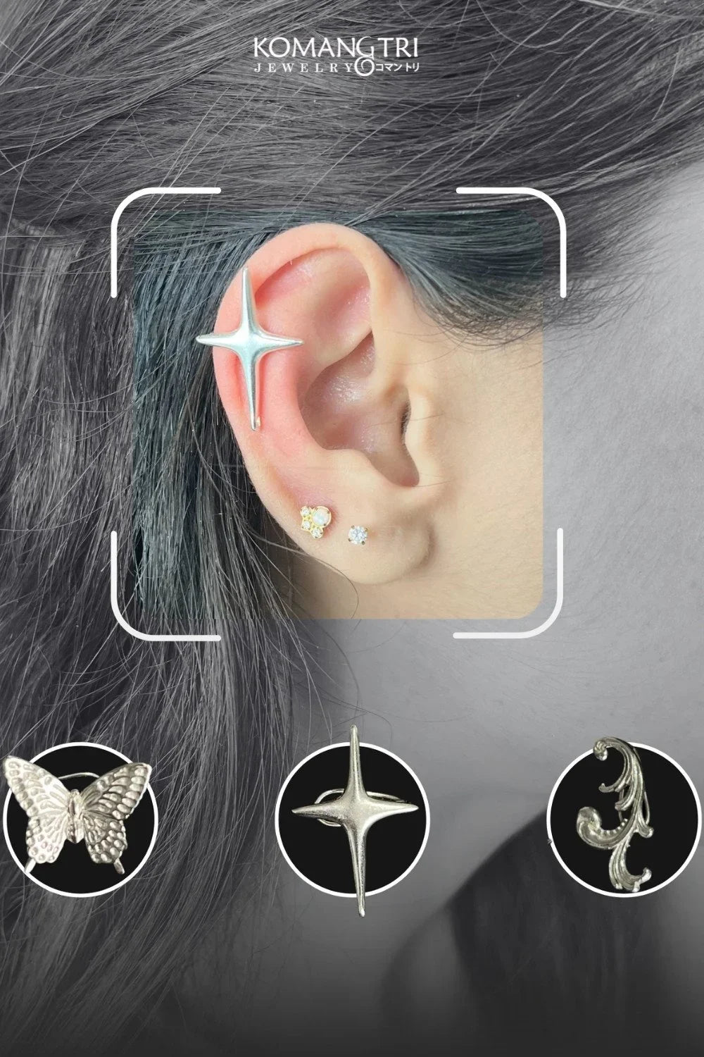 CREATIVE JEWELLERY STUDIO | Gold/Silver Plated Bali Brass Earcuff | Komang Tri Jewelry