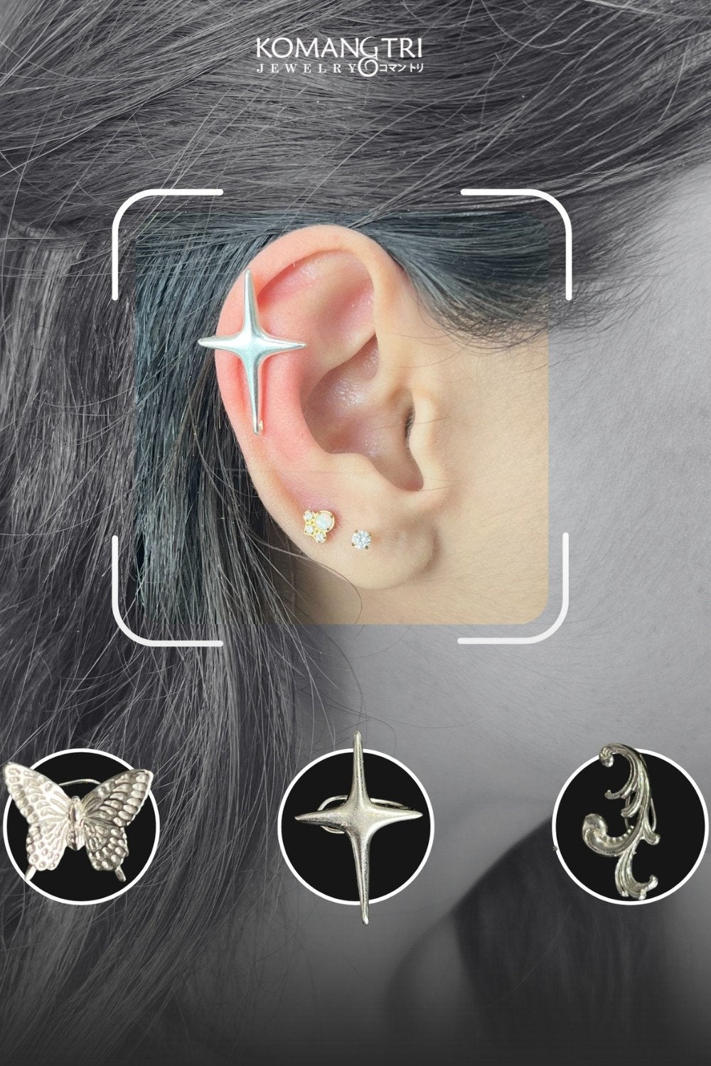 CREATIVE JEWELLERY STUDIO | Gold/Silver Plated Bali Brass Earcuff | Komang Tri Jewelry