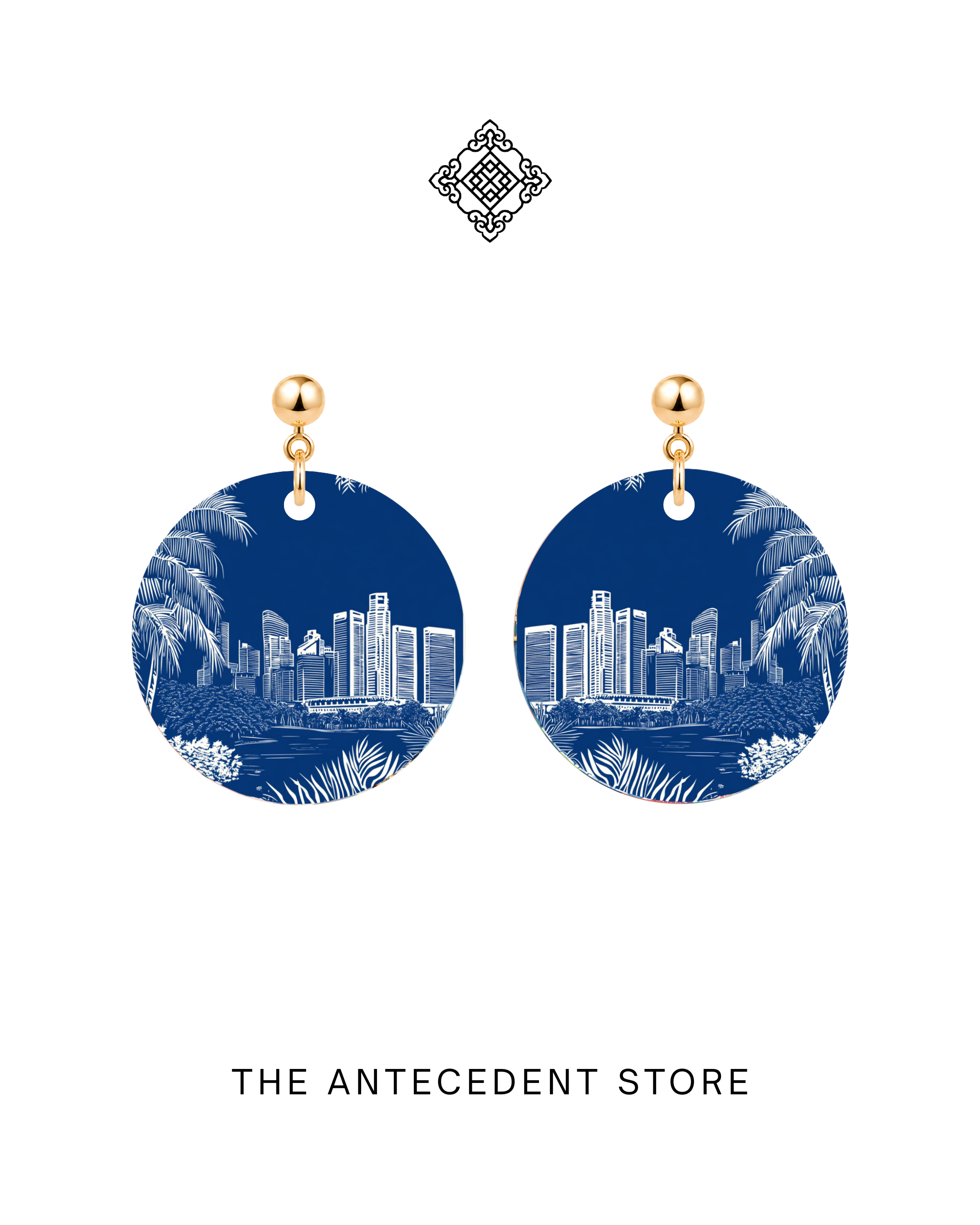 THE ANTECEDENT STORE | Singapore Skyline Earrings In Blue
