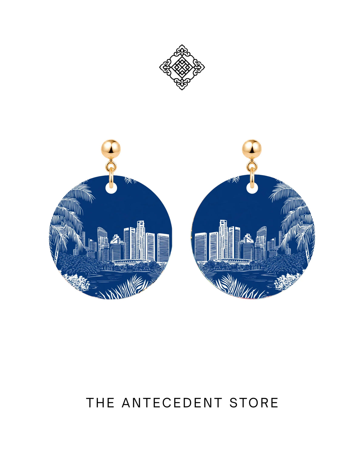 THE ANTECEDENT STORE | Singapore Skyline Earrings In Blue