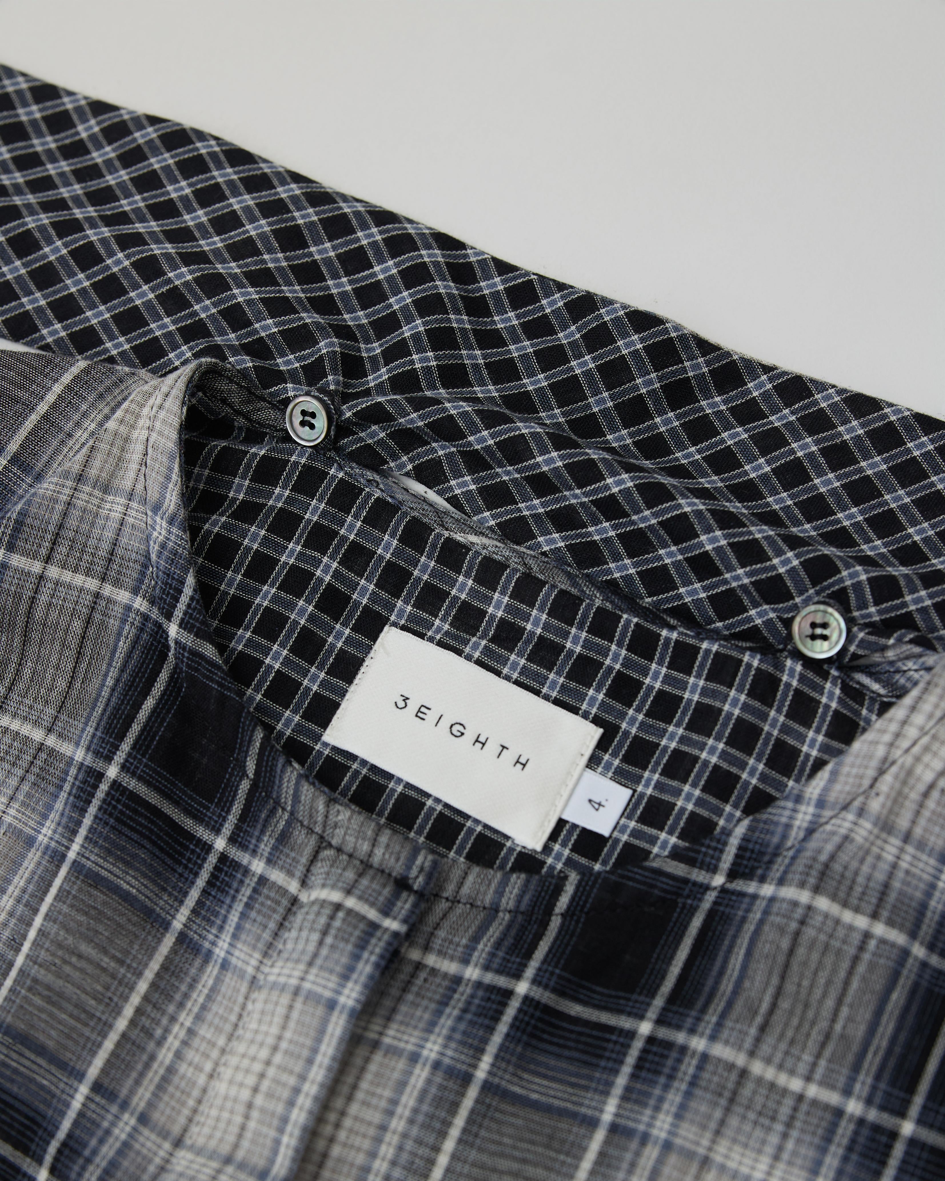 3EIGHTH | Nimai 2-Way Scarf Top in Black Tartan Gauze