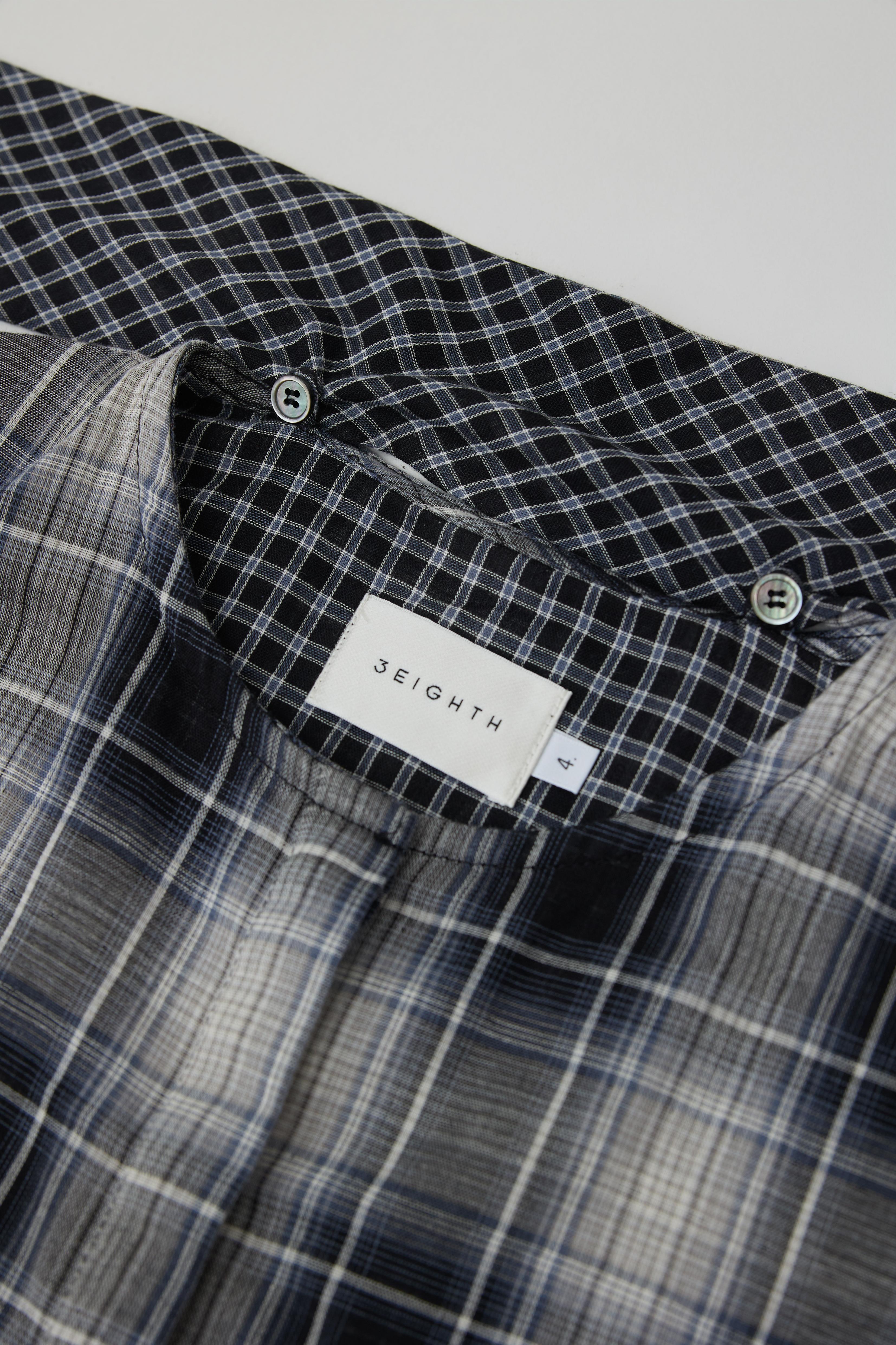 3EIGHTH | Nimai 2-Way Scarf Top in Black Tartan Gauze