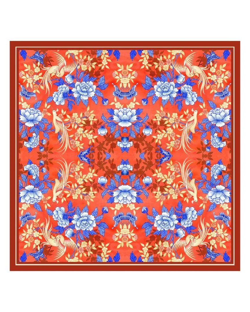 SINGLAPA | Birds & Butterfly Pocket Square
