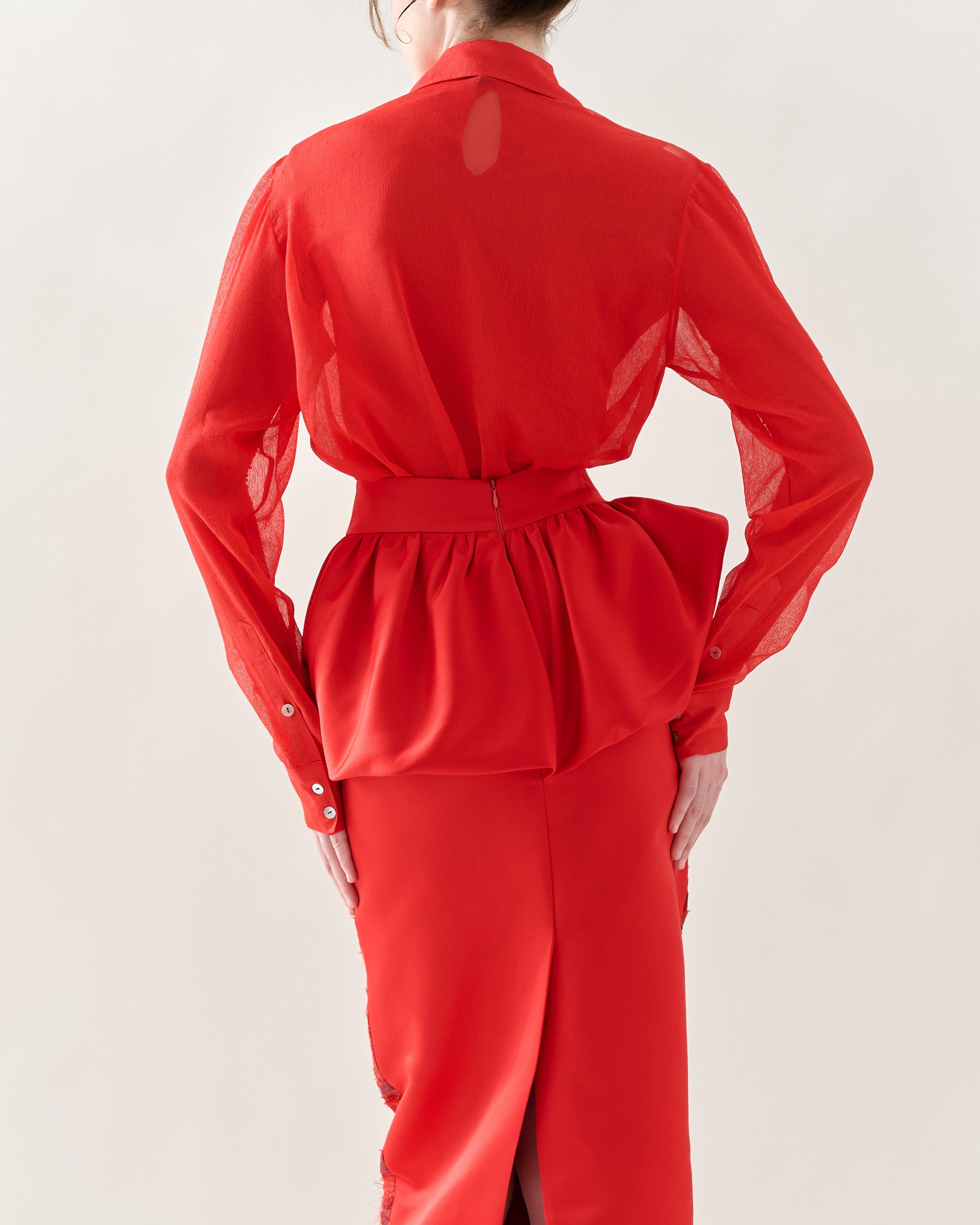 KHAAR | Scarlet Peplum Skirt