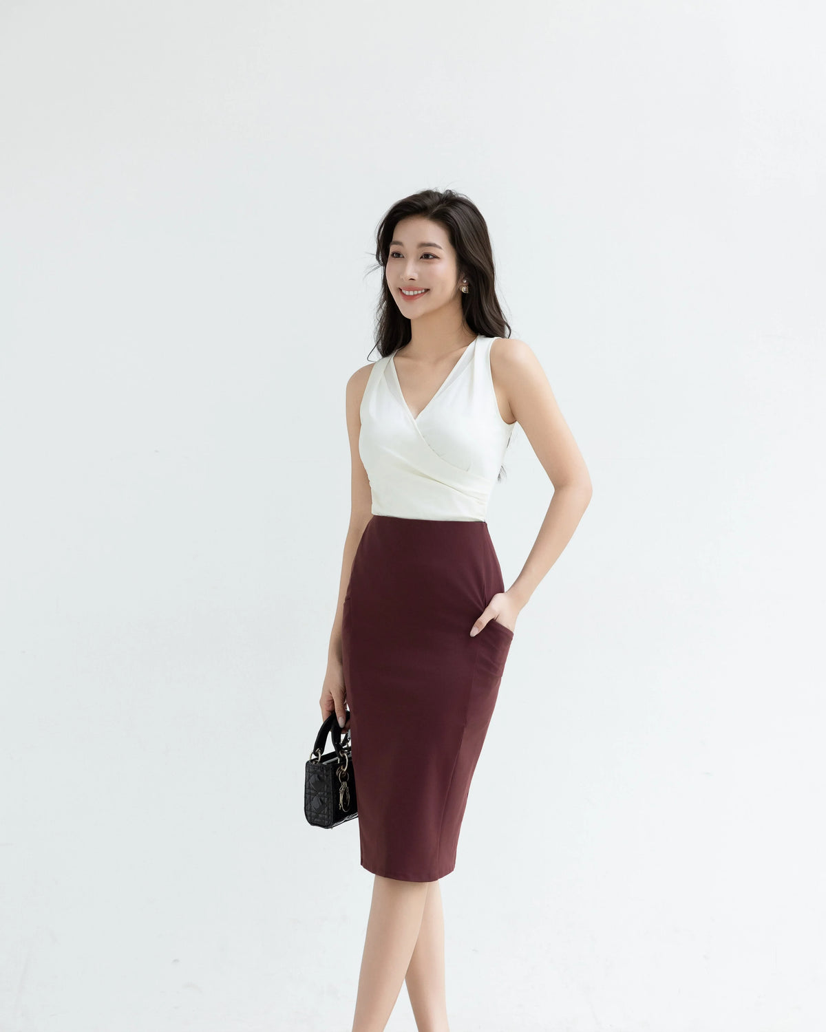 AS INTENDED | MAVE Pencil Skirt | Red Wine