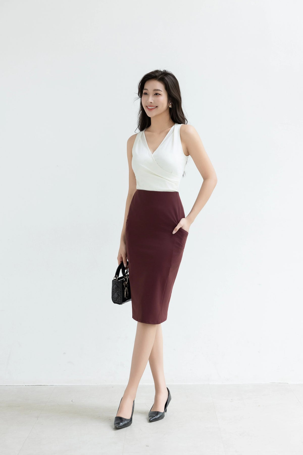 AS INTENDED | MAVE Pencil Skirt | Red Wine