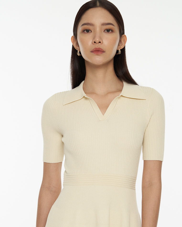 DRESSINGPAULA | Rib-Knit Polo Dress