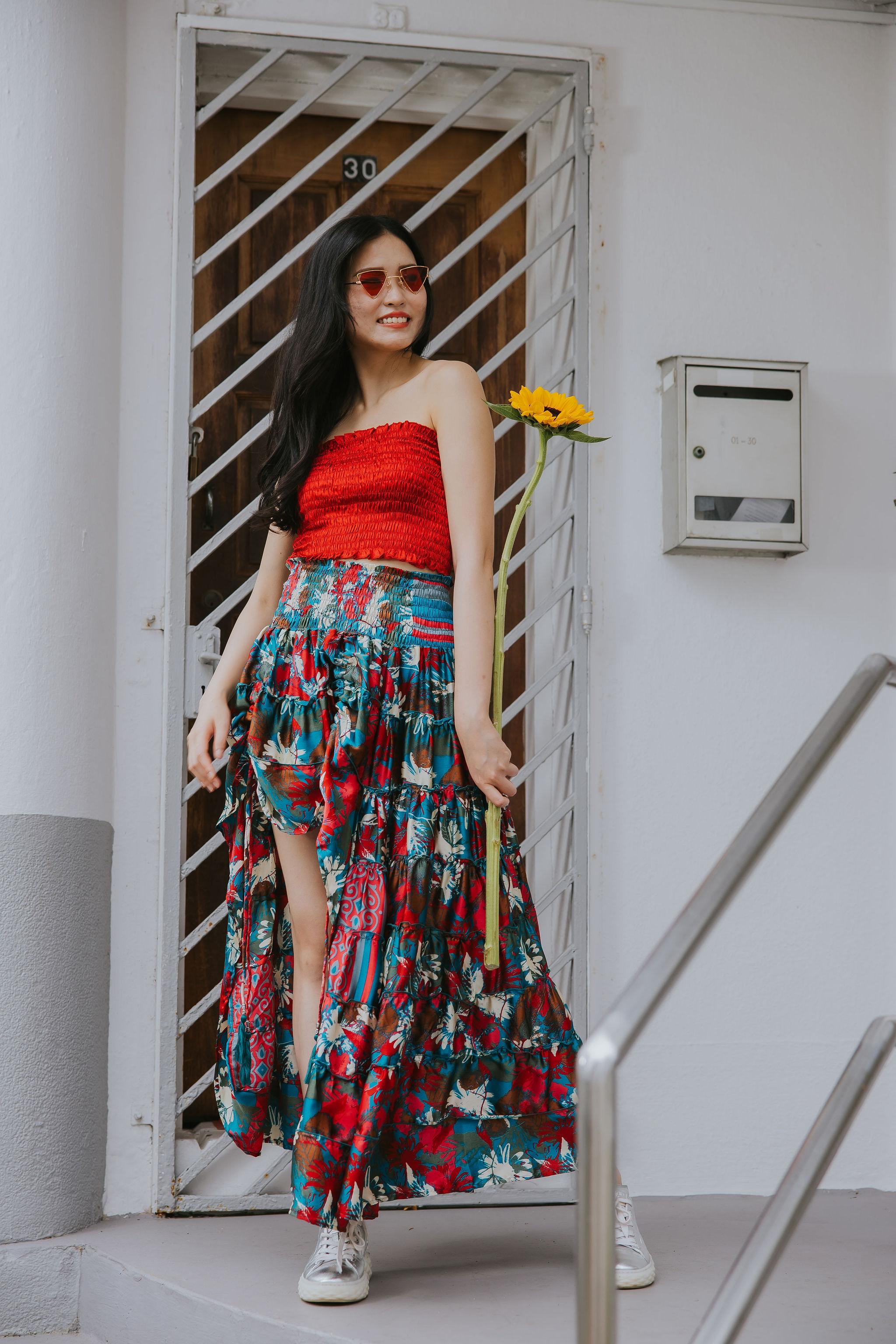 RAJA RANI | Modal Silk Tube Top & Skirt Set