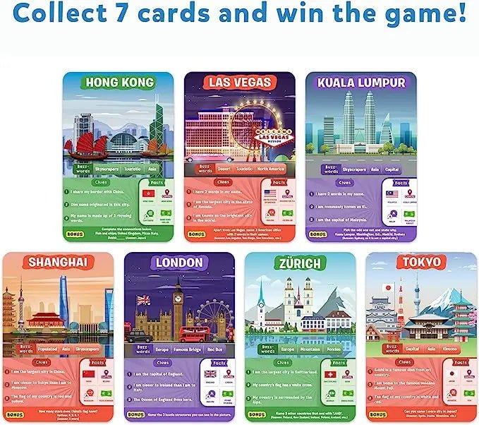 NIMBU | Skillmatics 'Guess in 10' Cities of the World Card Game of Smart Questions
