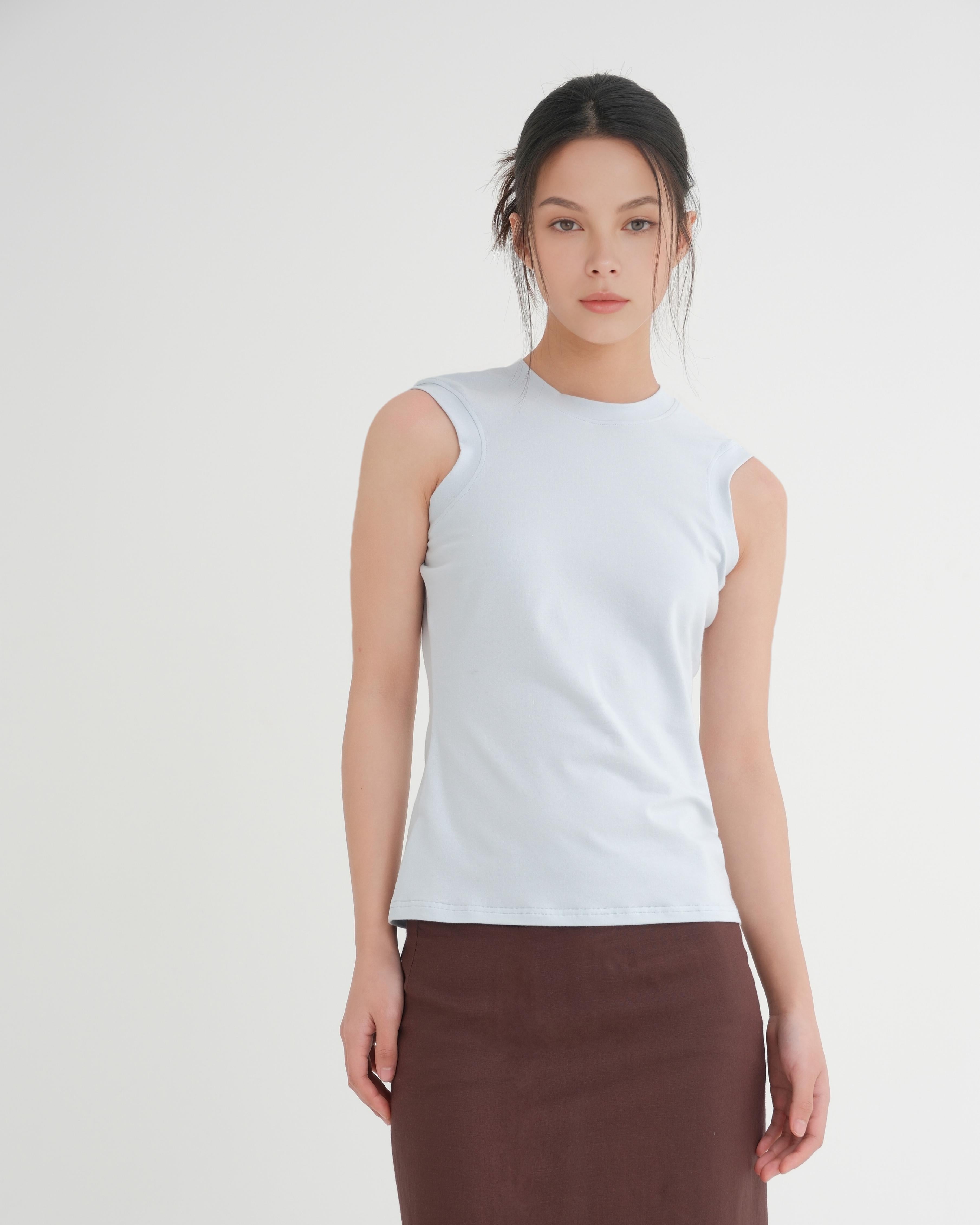 LAYERPLAN | Cotton Stretch Omra Crew Neck Tank Top