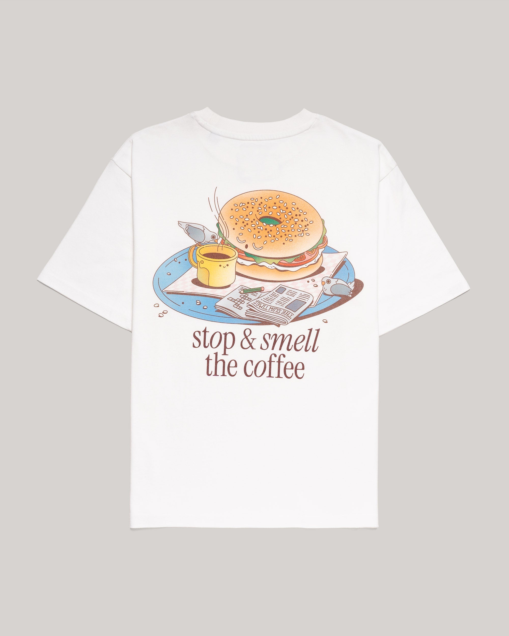 TALKING TOES | Slow-down Bagel Oversized Tee - White
