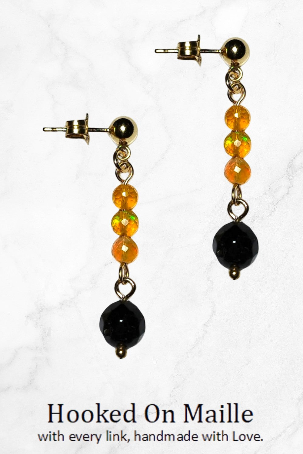 CREATIVE JEWELLERY STUDIO | Mystic Gems, Goldfilled Earrings by Hooked On Maille