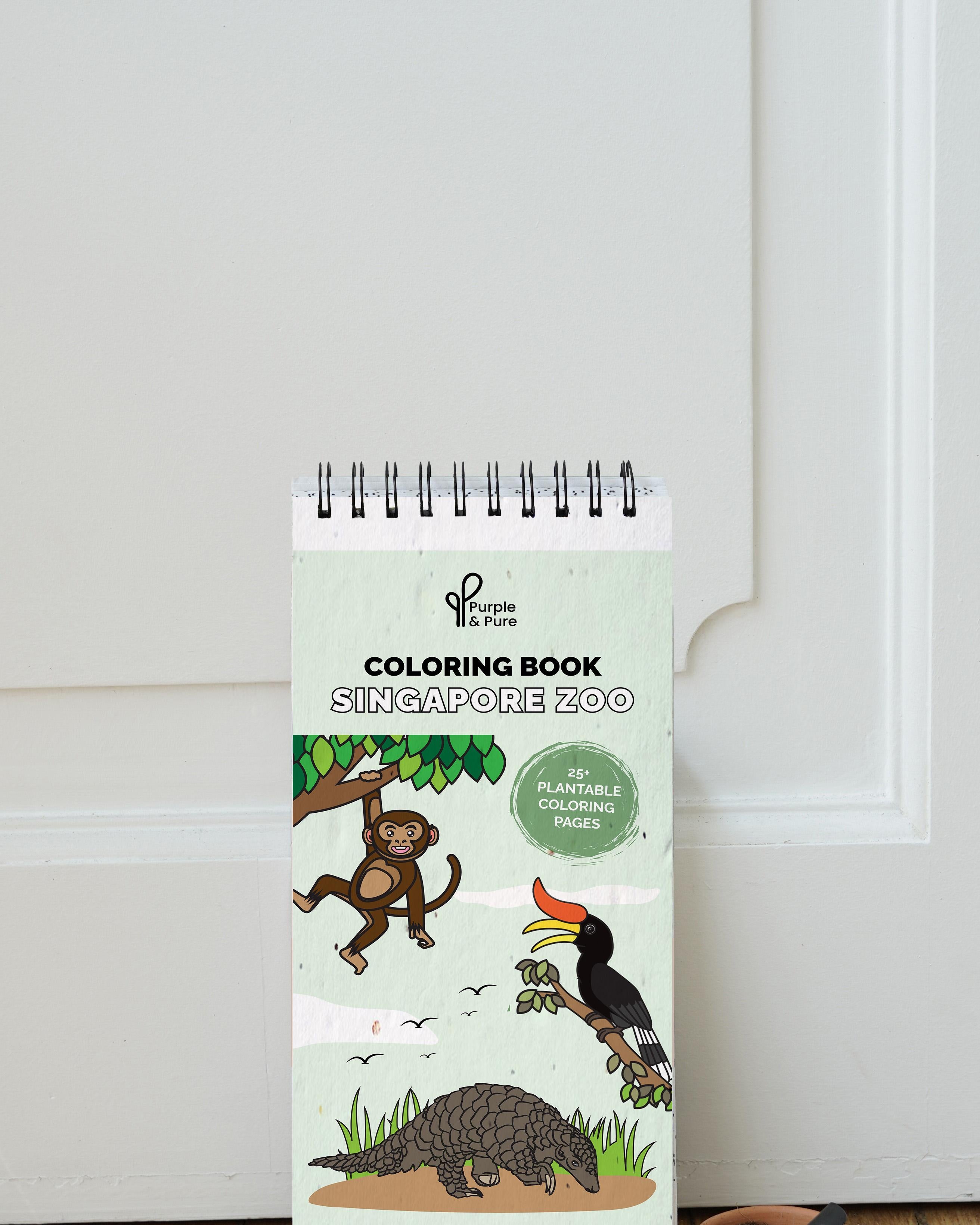 PURPLE & PURE | Singapore Zoo Plantable Colouring Book