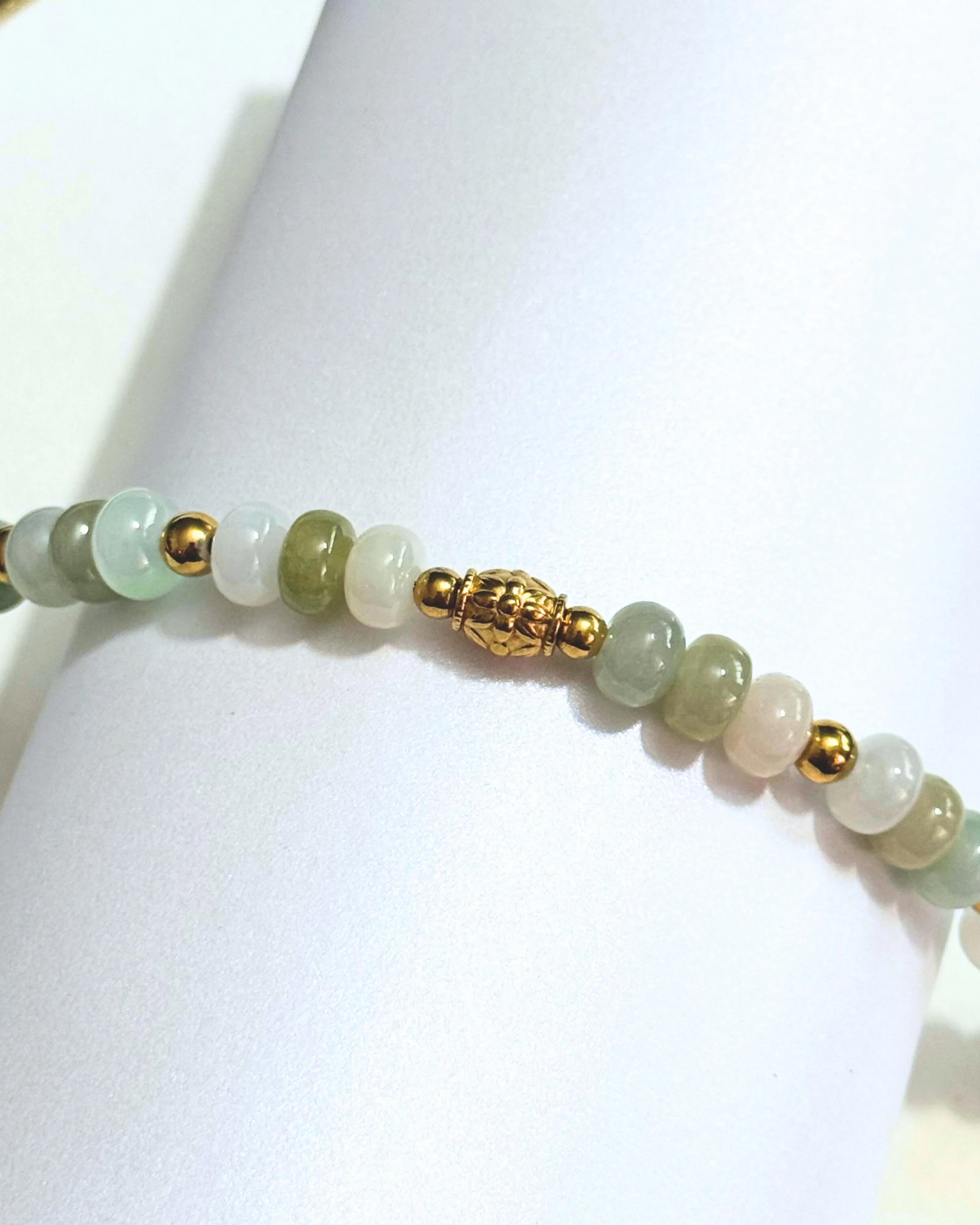 THE ANTECEDENT STORE | B - Burmese Jade Oval Flower Bracelet