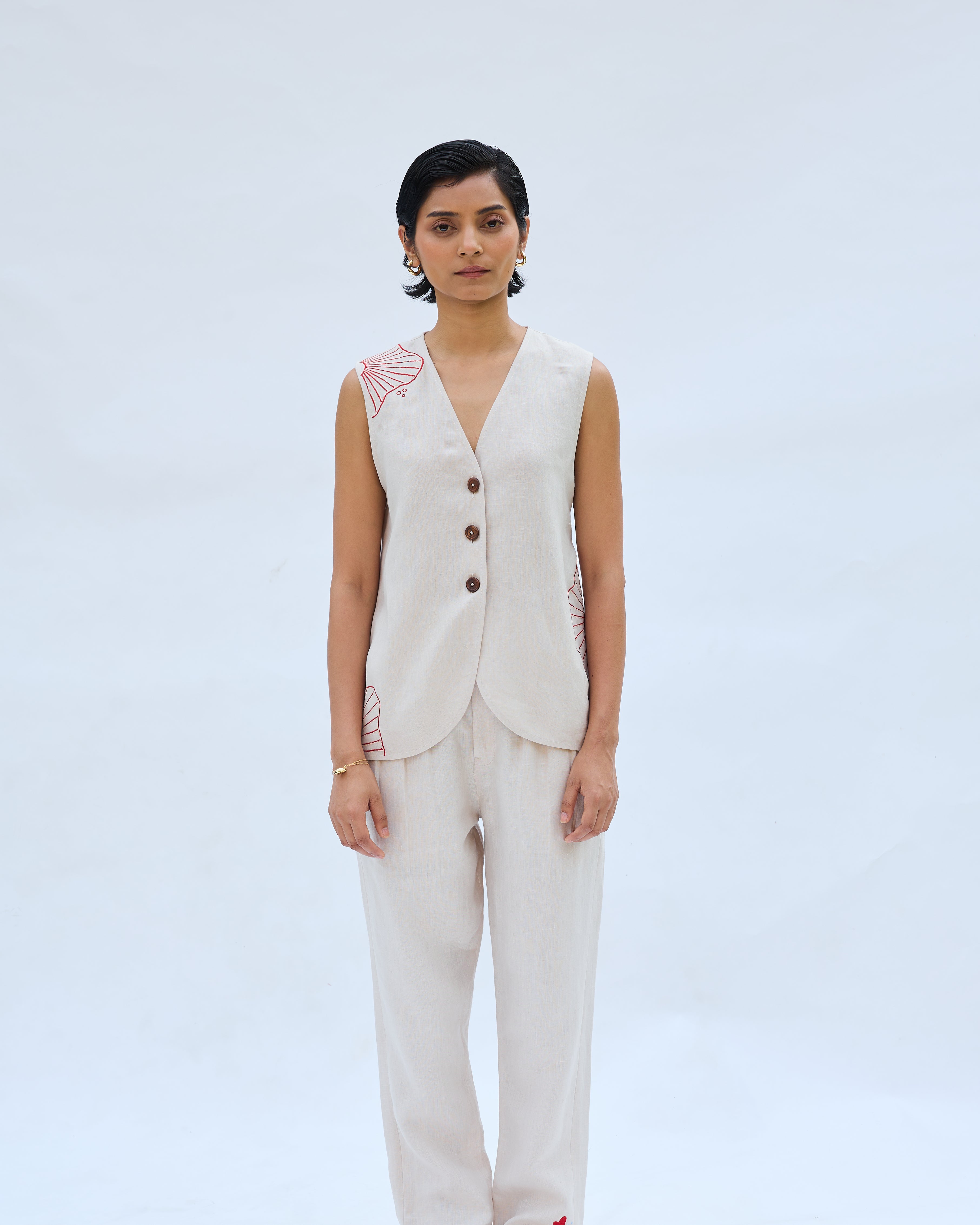 SUI | The Misty Linen Waist Coat
