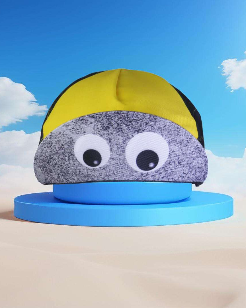 A DESIGN BY TAKACHYA | Cycling Cap - Googly Eyes Checkered Yellow