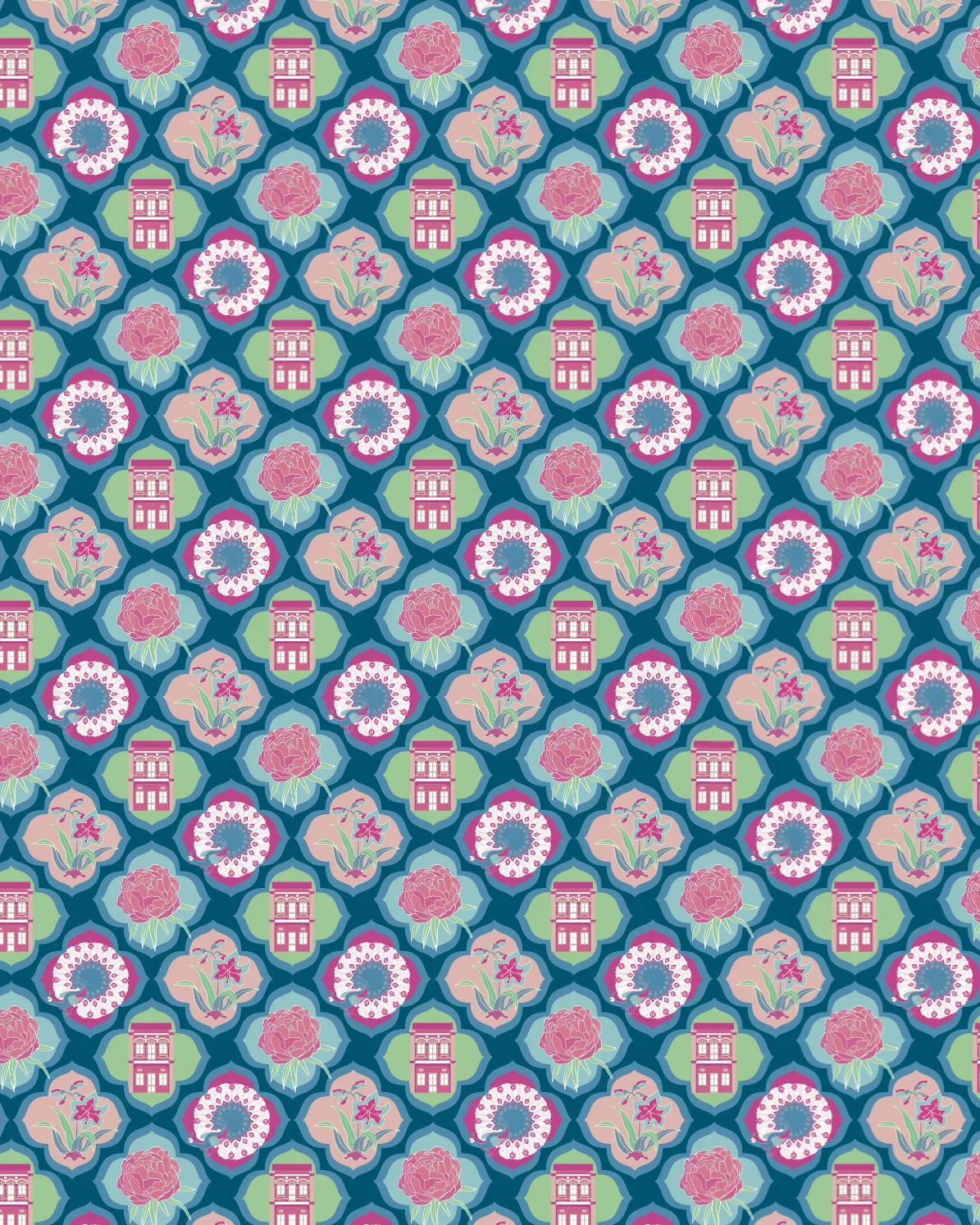 BINARY STYLE | Peranakan Motif - Scardigan Convertible Scarf