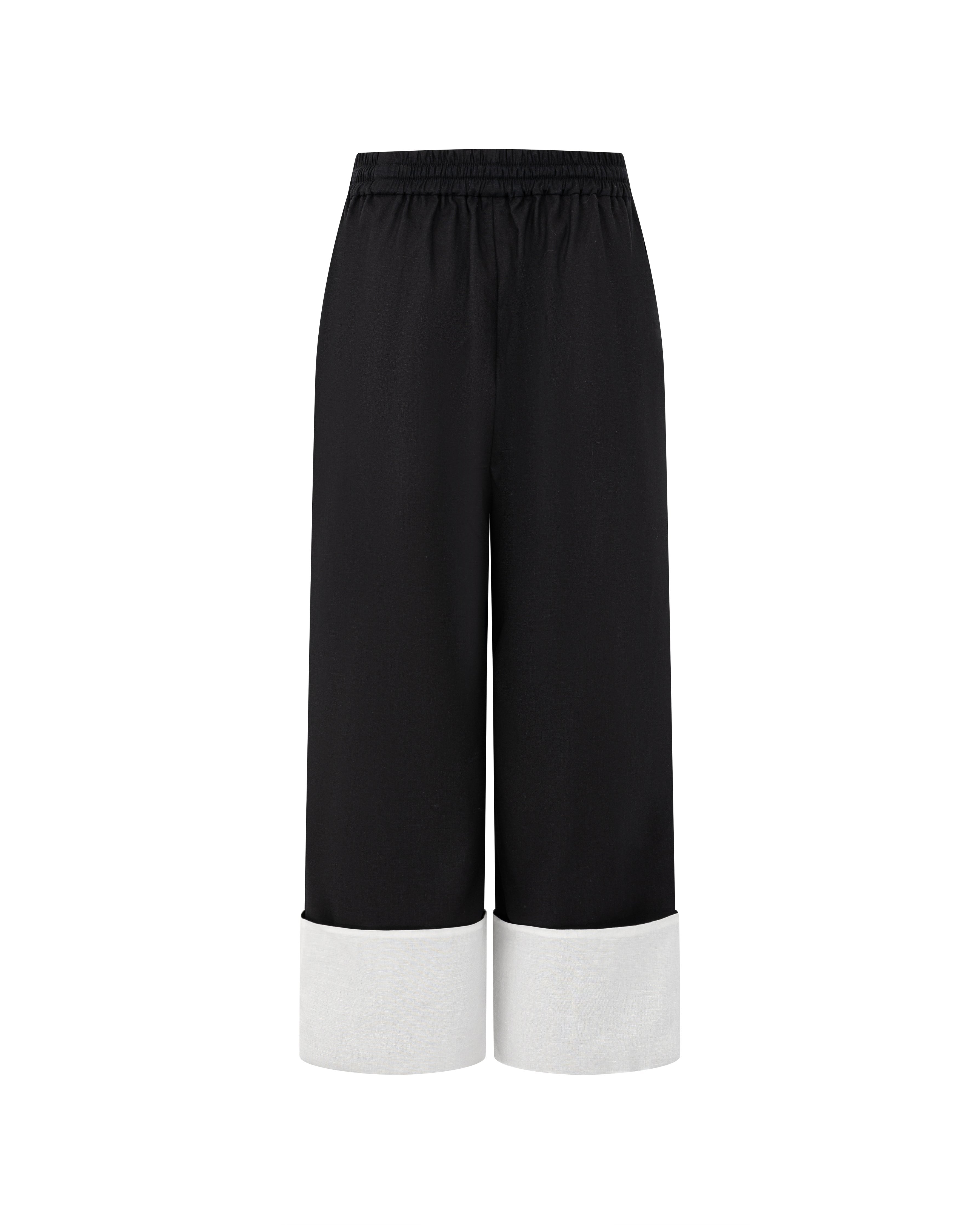LAYERPLAN | Zerin Contrast Linen Drawstring Pants