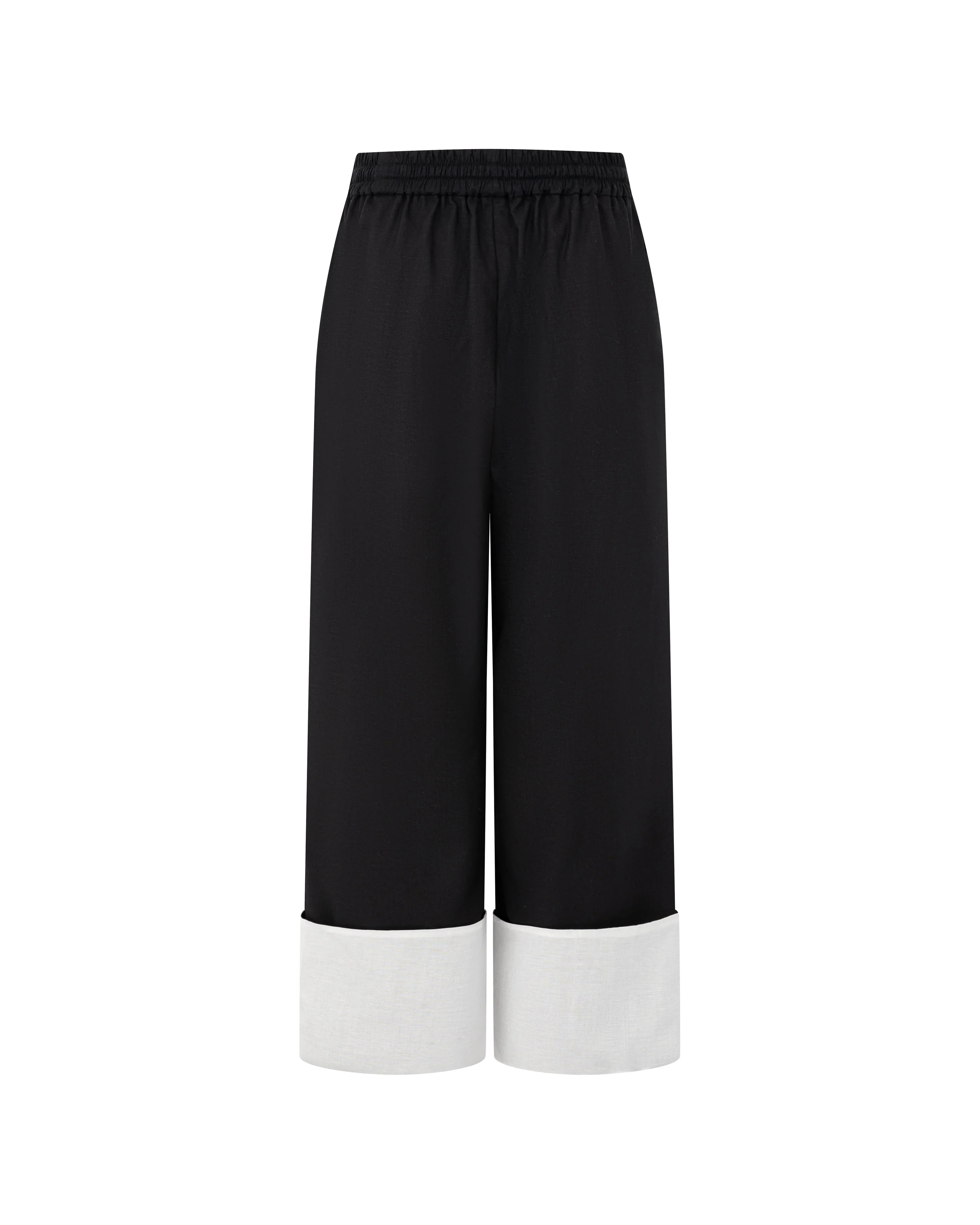LAYERPLAN | Zerin Contrast Linen Drawstring Pants