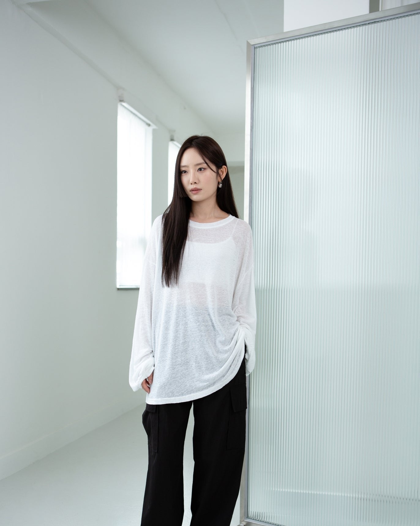 SAERO COLLECTIVE | Myeon Long Sleeve Top | White
