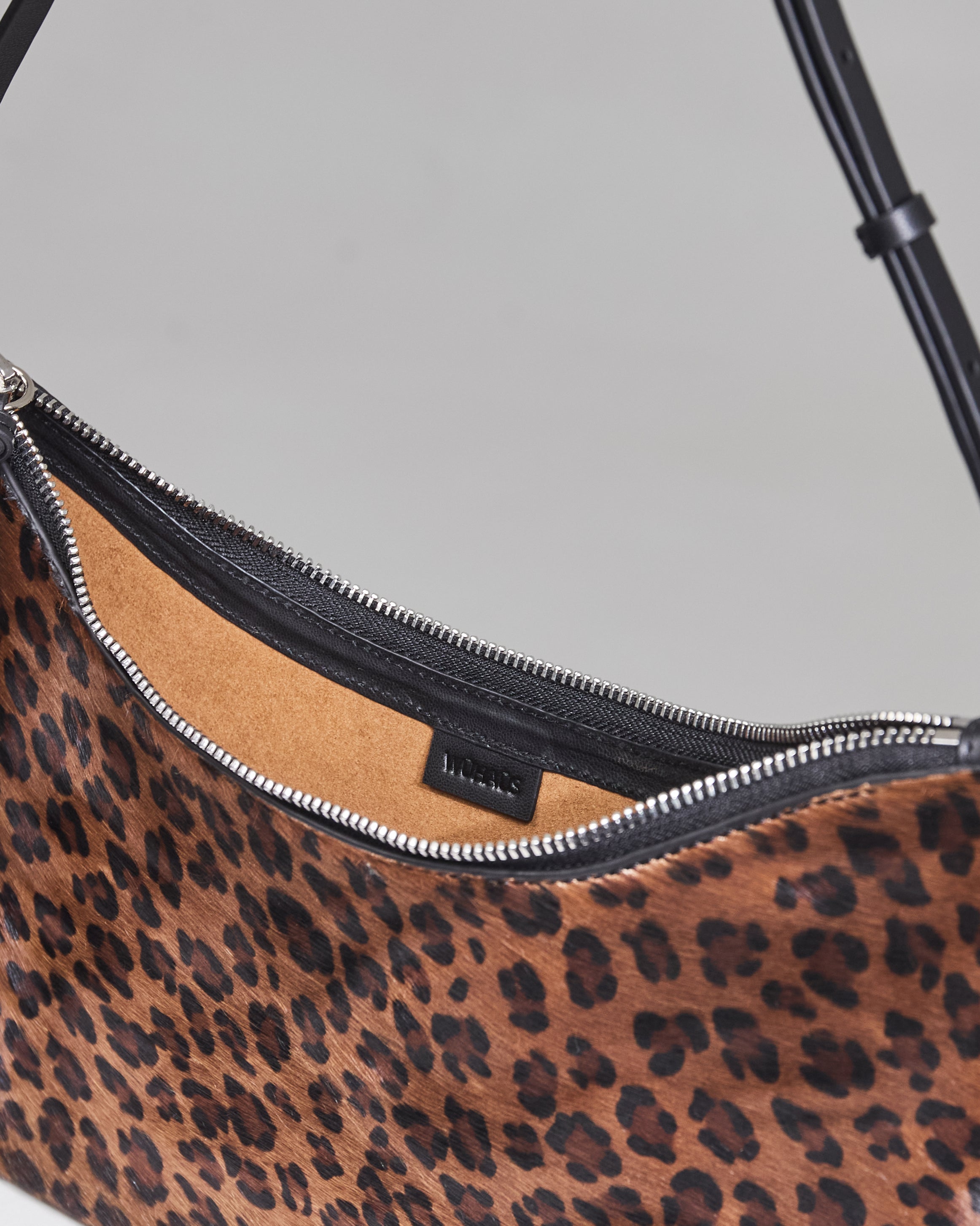 WU HAUS | Veil Leopard Print Calf-Hair Shoulder Bag