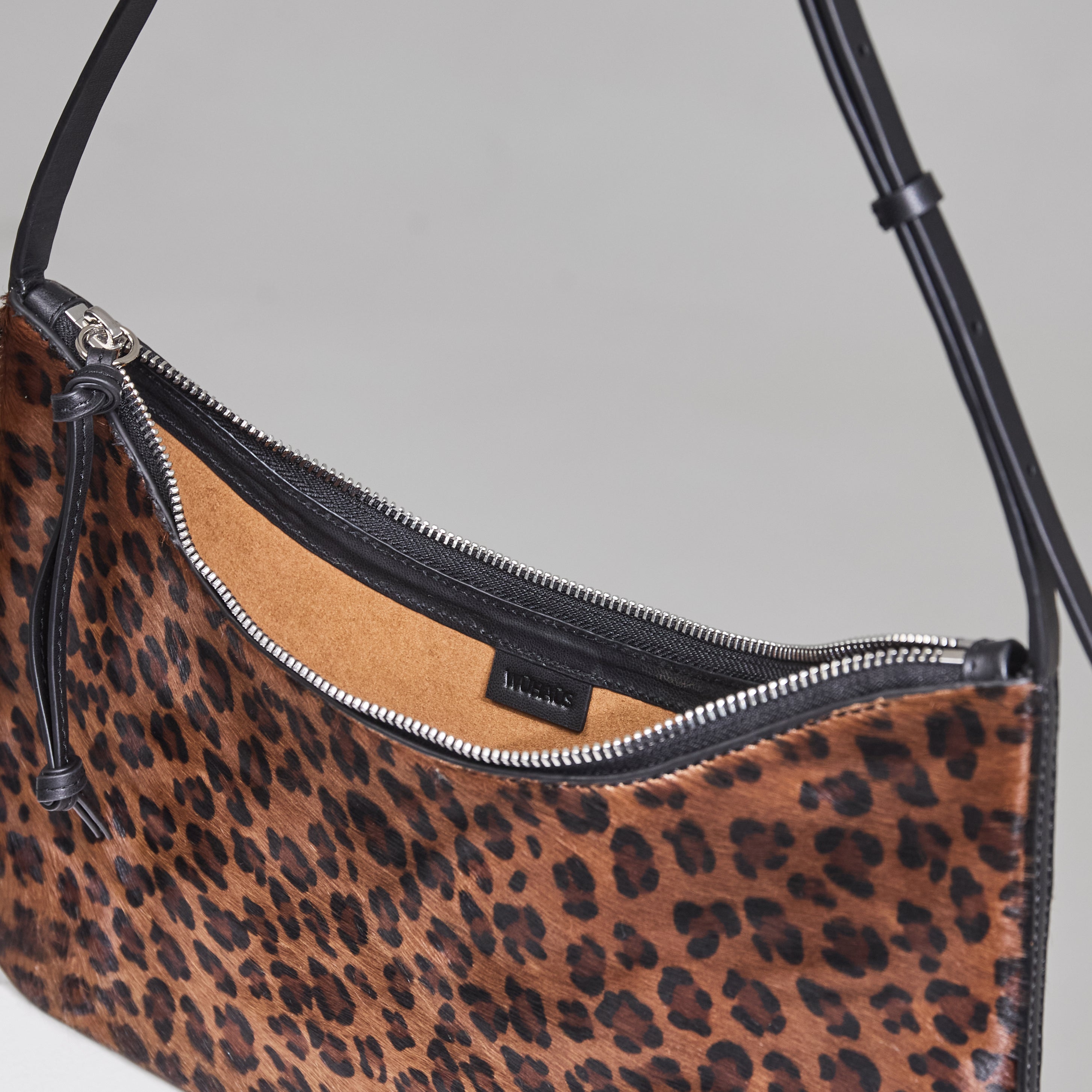 WU HAUS | Veil Leopard Print Calf-Hair Shoulder Bag