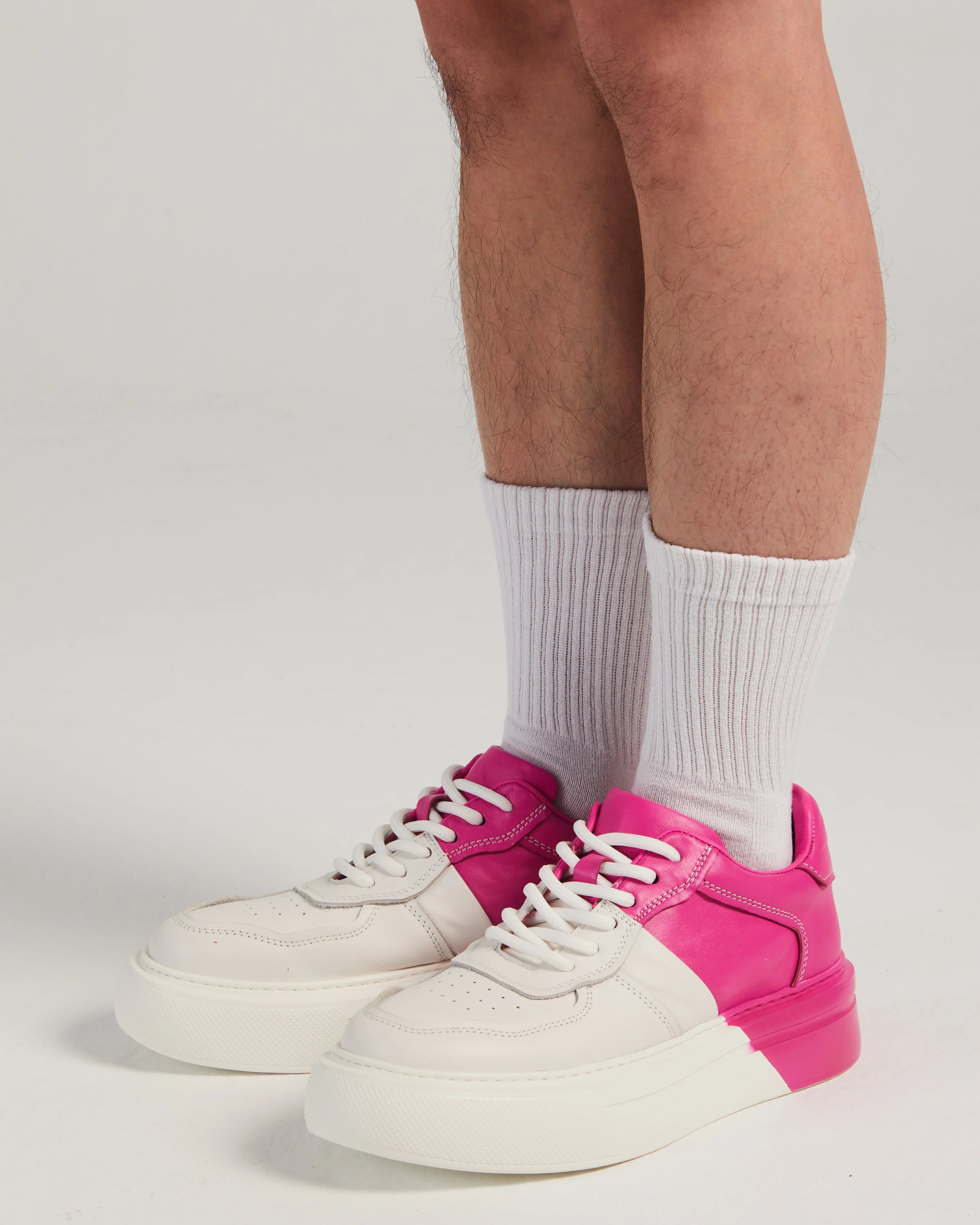 PROJECTWEAR | Fergie Dual Colour Leather Sneaker Pink