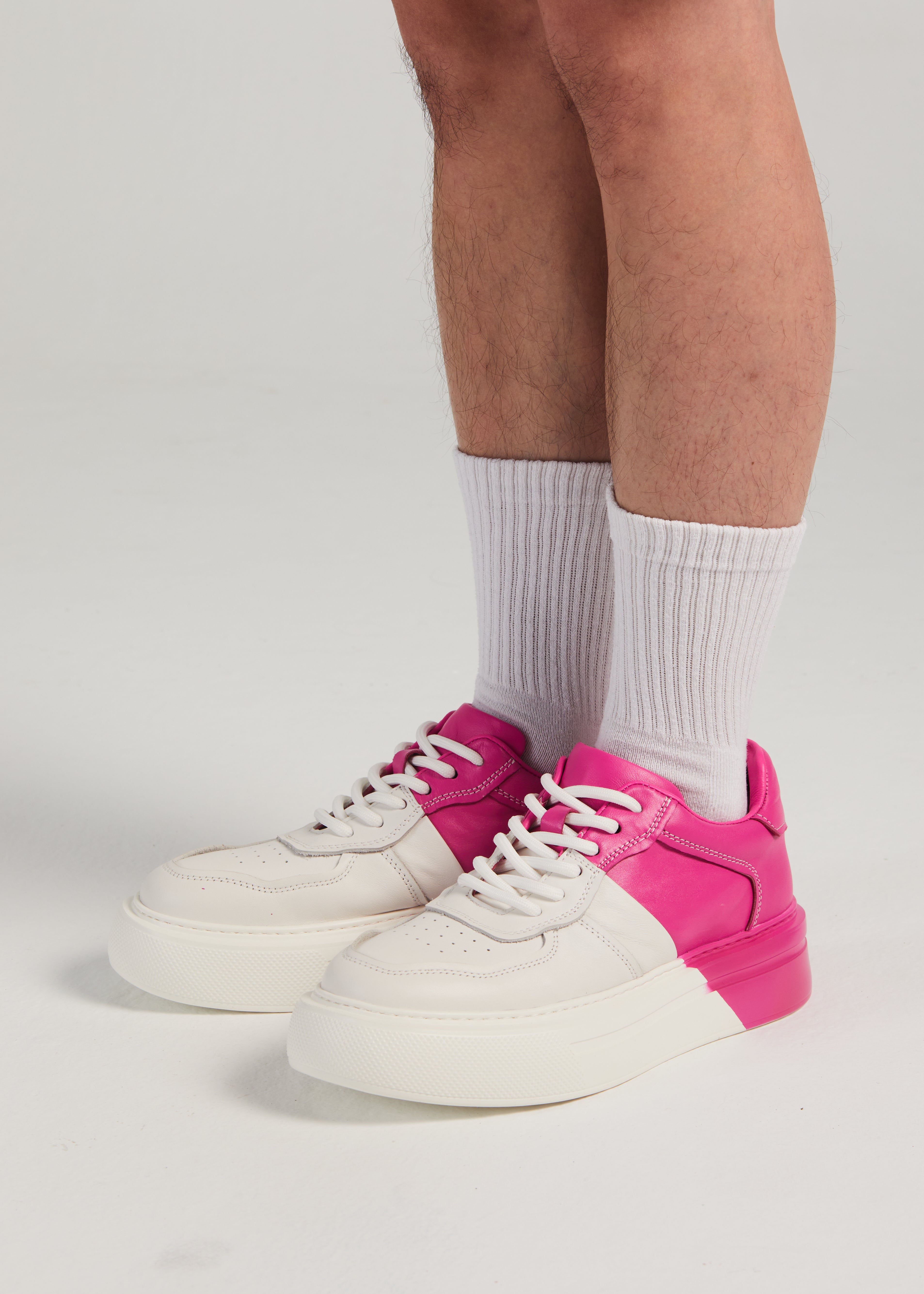 PROJECTWEAR | Fergie Dual Colour Leather Sneaker Pink