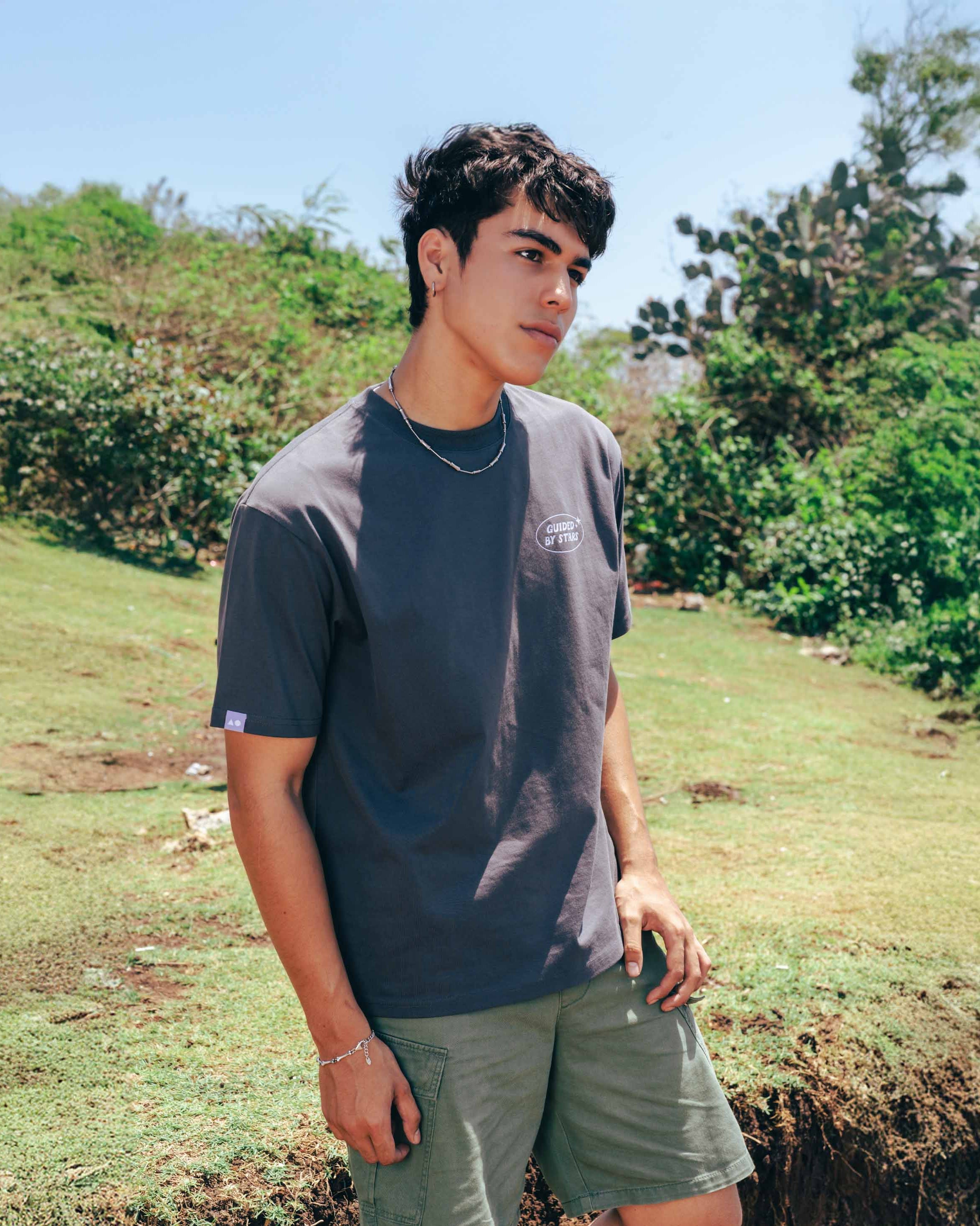 TALKING TOES | Stargazer Oversized Tee - Charcoal