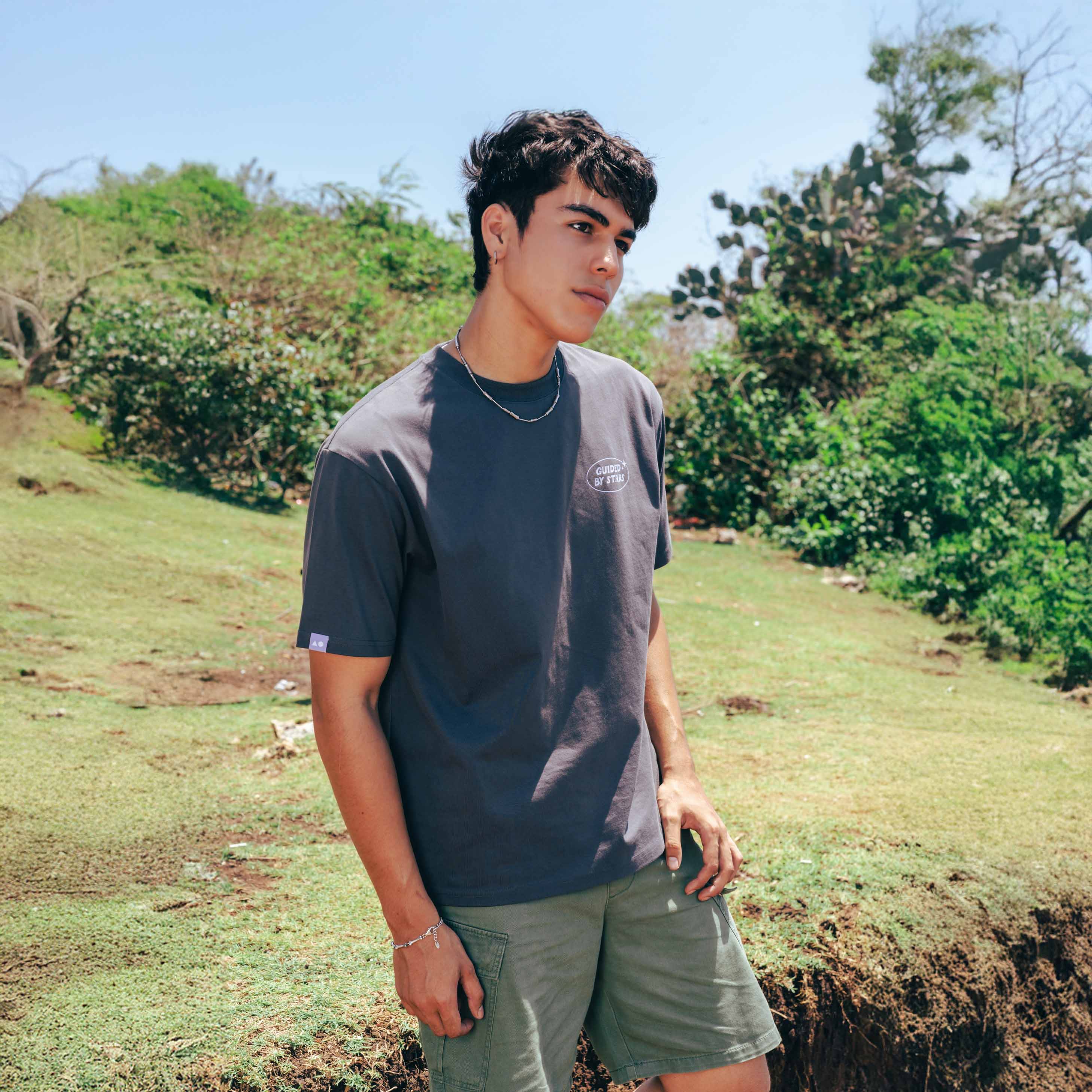 TALKING TOES | Stargazer Oversized Tee - Charcoal