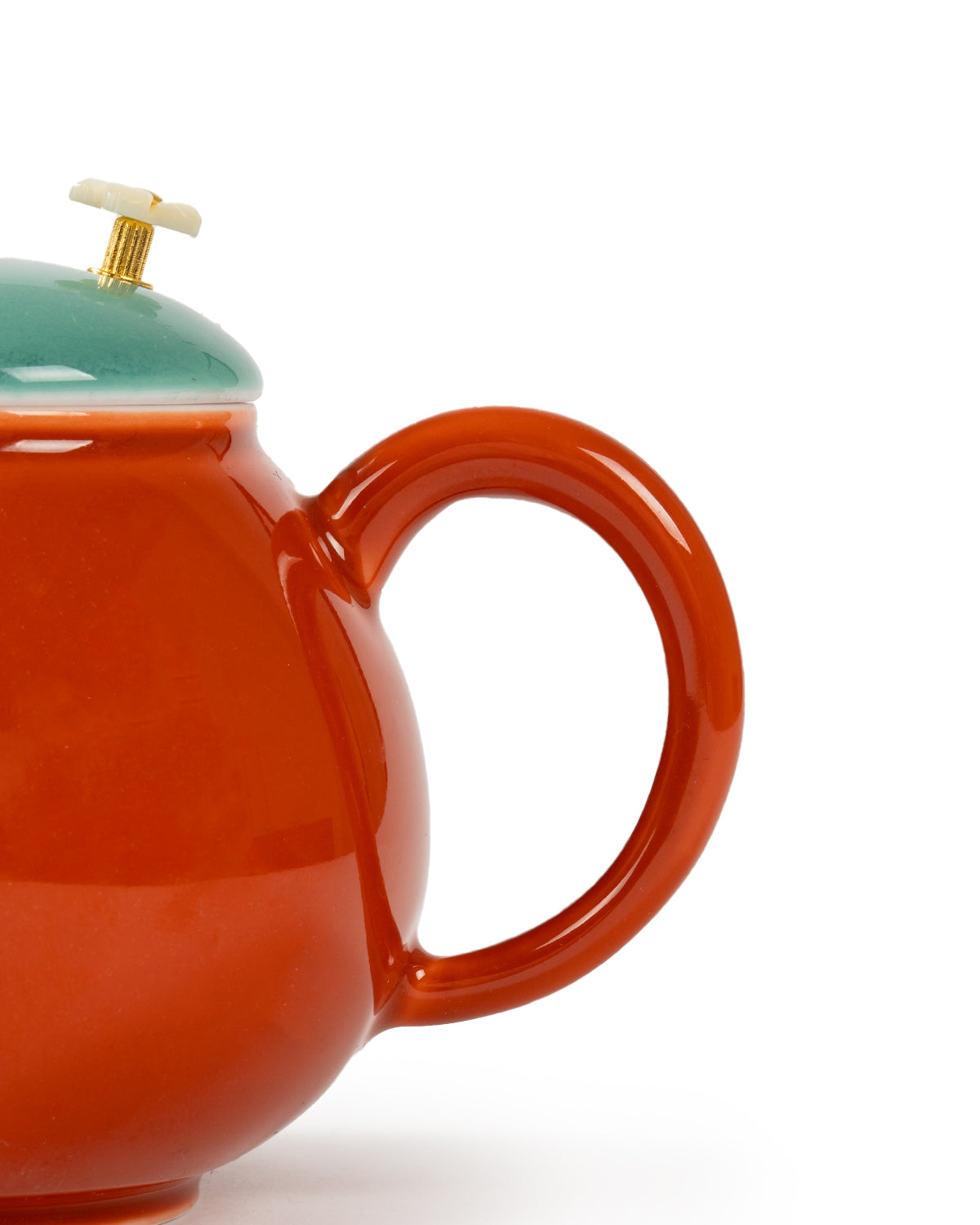 CRAFILAB | Brick Red & Turquoise Dragon Egg Teapot