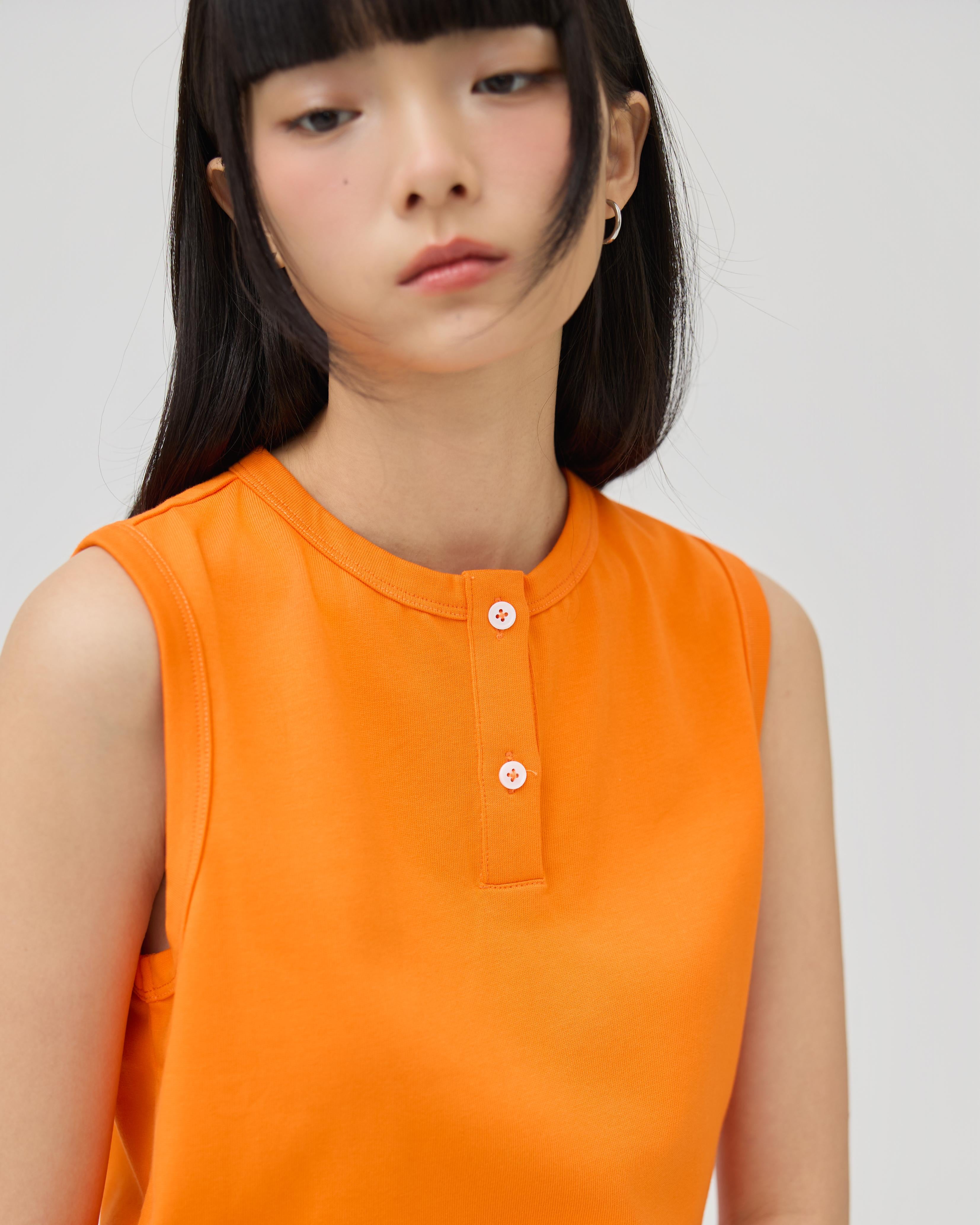 3EIGHTH | Musubi Henley Tank In Orange